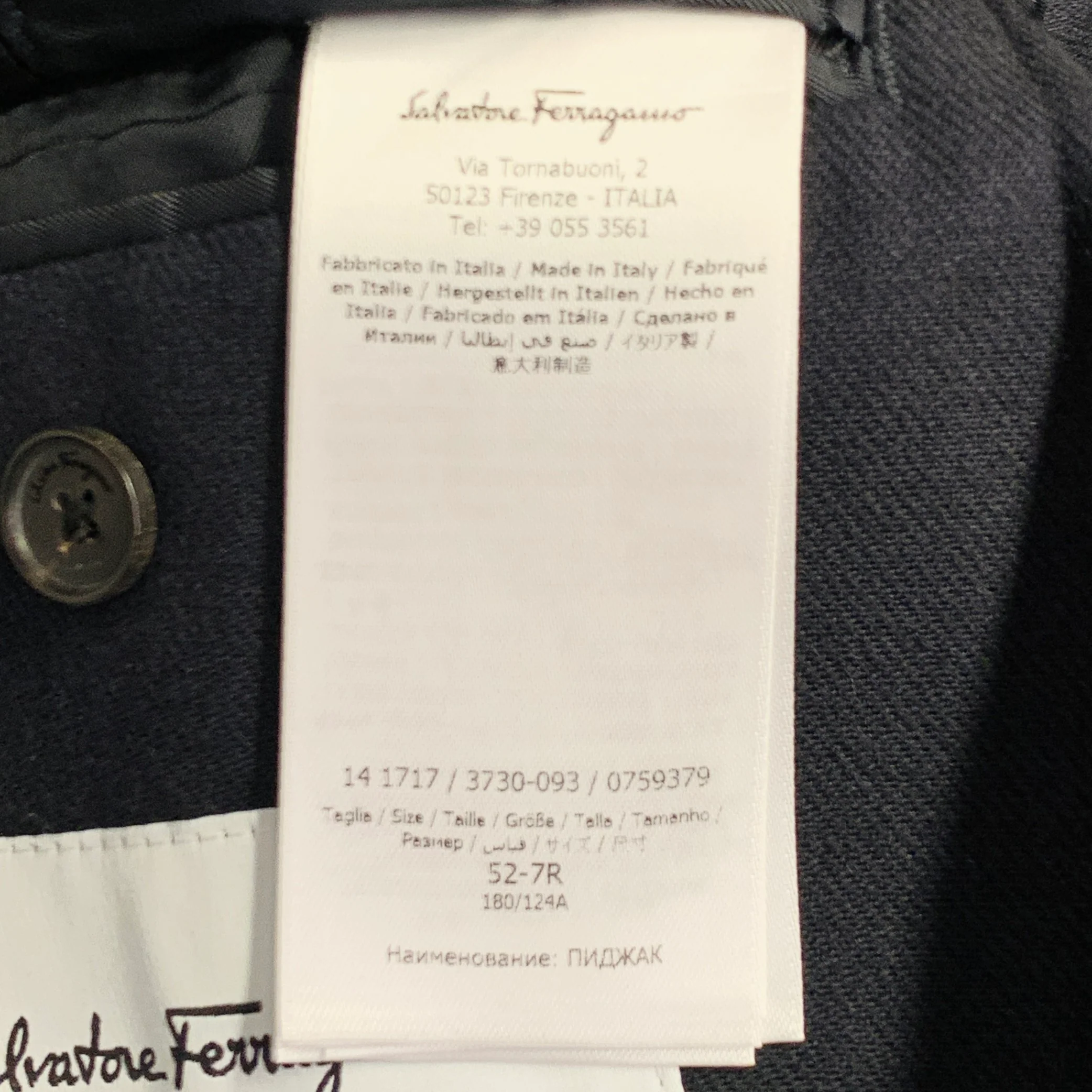 SALVATORE FERRAGAMO Size 42 Navy Twill Virgin Wool Cotton Sport Coat - Image 11