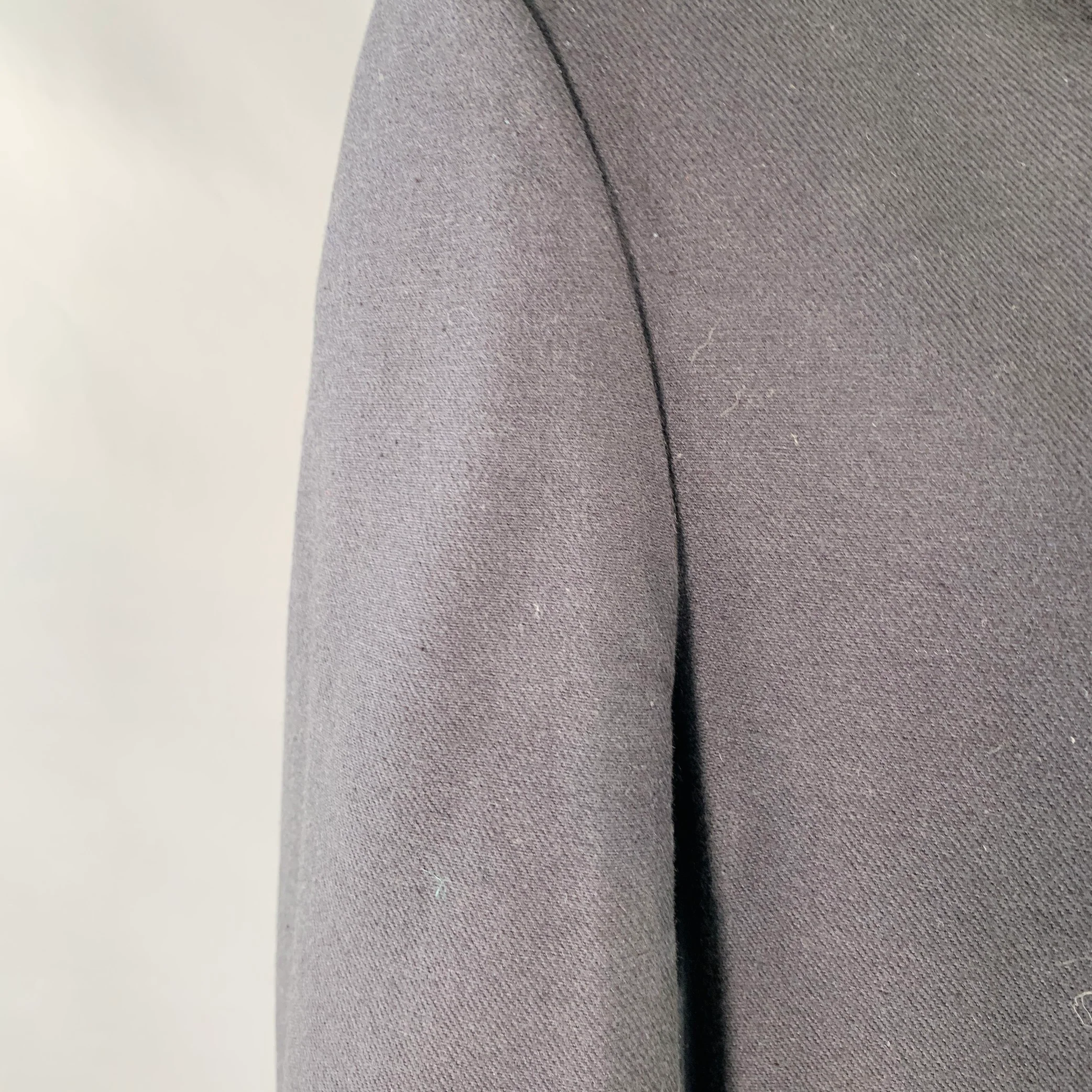 SALVATORE FERRAGAMO Size 42 Navy Twill Virgin Wool Cotton Sport Coat - Image 7