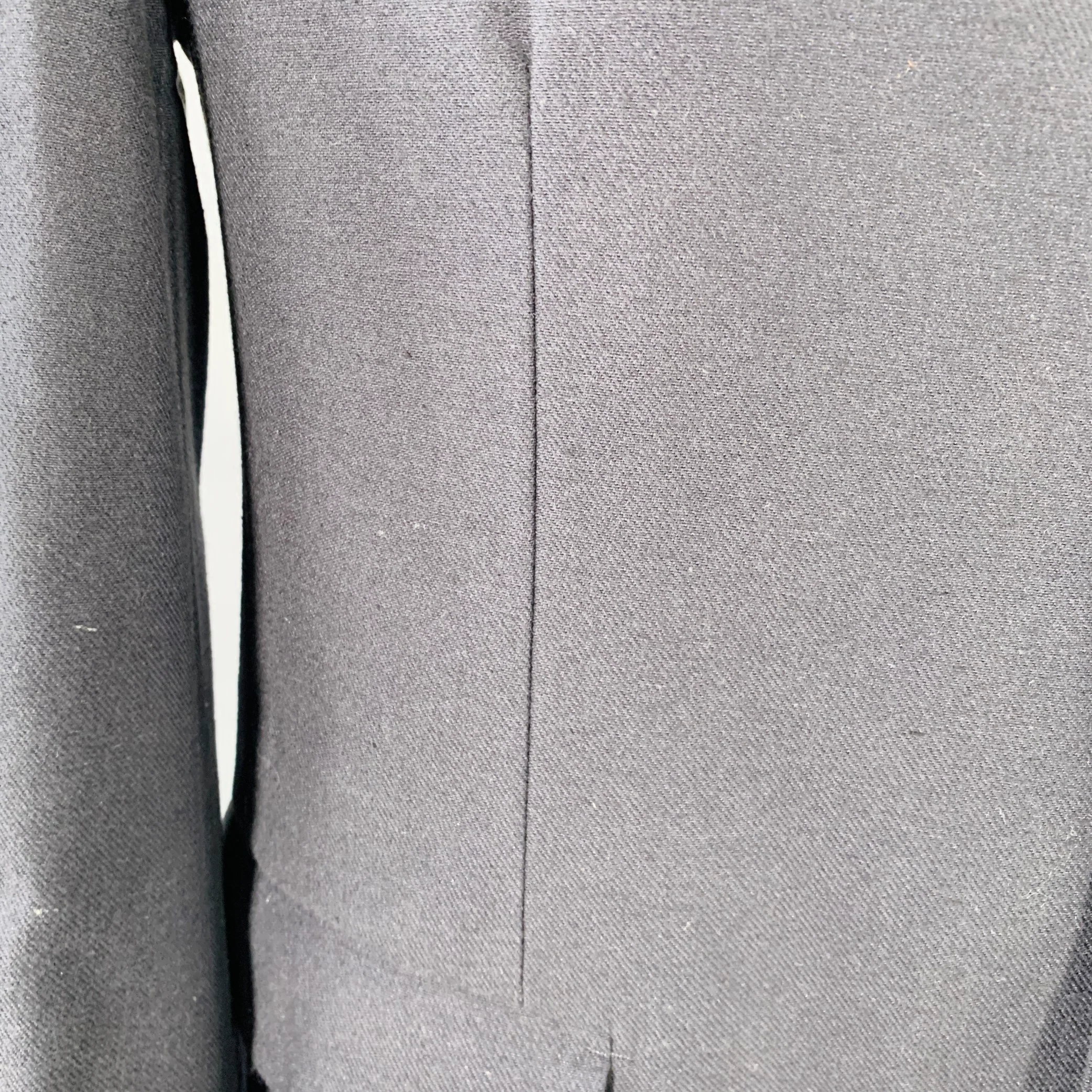 SALVATORE FERRAGAMO Size 42 Navy Twill Virgin Wool Cotton Sport Coat - Image 8