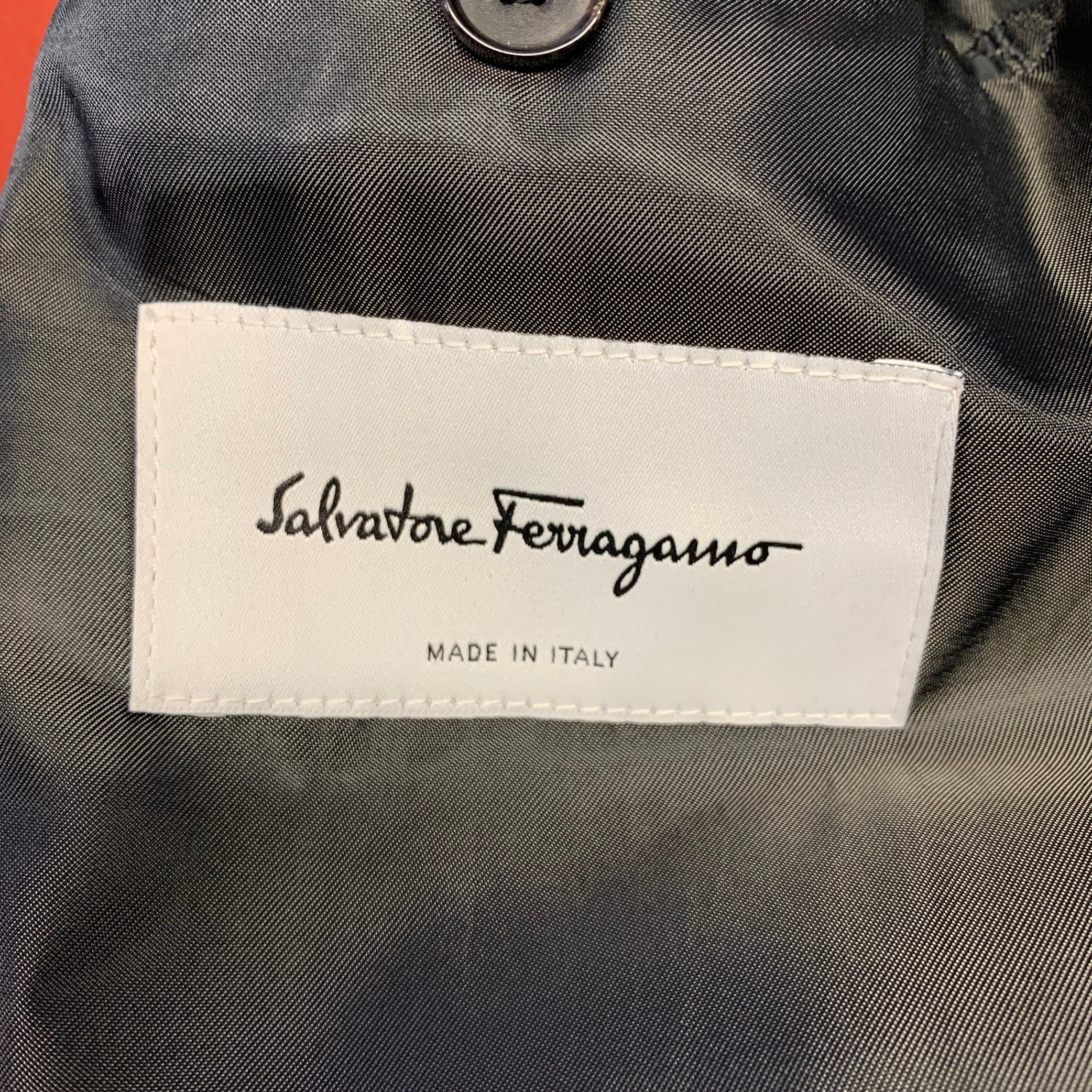 SALVATORE FERRAGAMO Size 46 Burgundy Wool Notch Lapel Suit - Image 7
