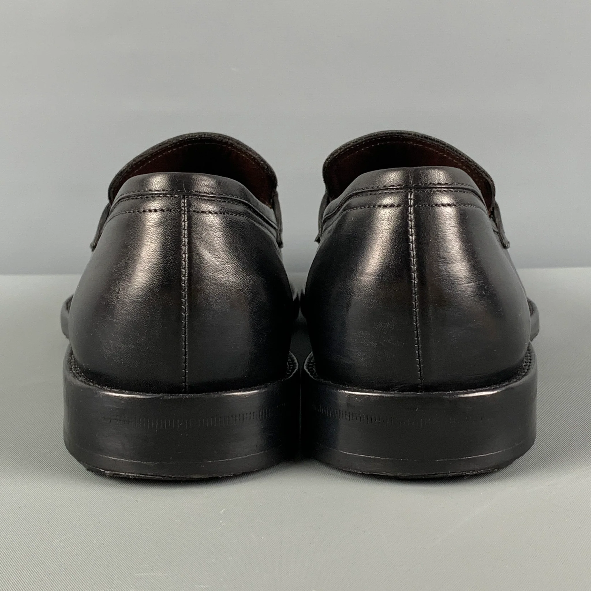 SALVATORE FERRAGAMO Size 7.5 Black Silver Leather Horsebit Loafers - Image 6