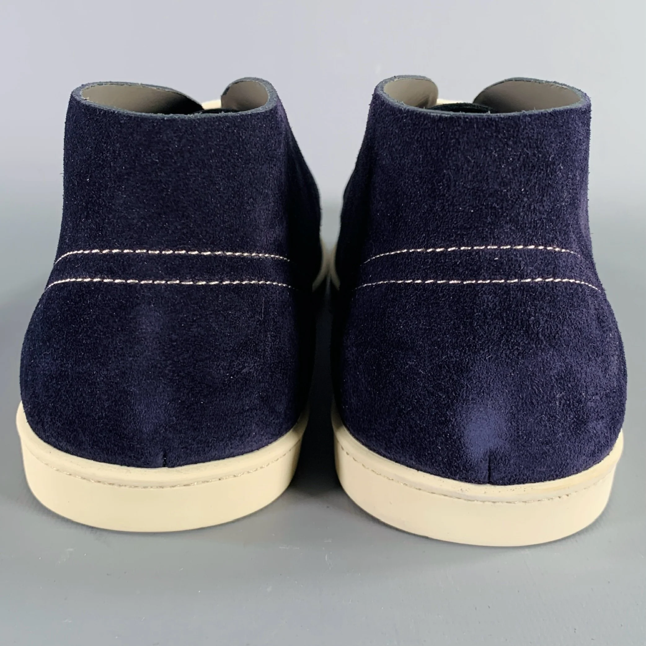 SALVATORE FERRAGAMO Size 9.5 Navy Suede Chukka Boots - Image 3