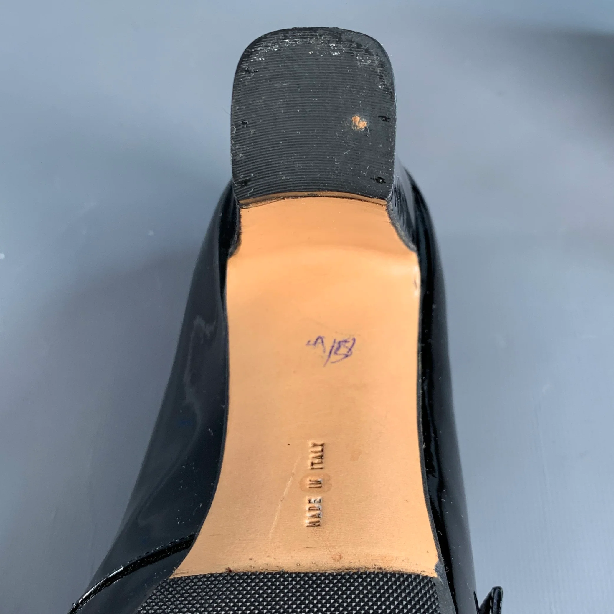 SALVATORE FERRAGAMO Size 9 Black Patent Leather Chunky heel Pumps - Image 8