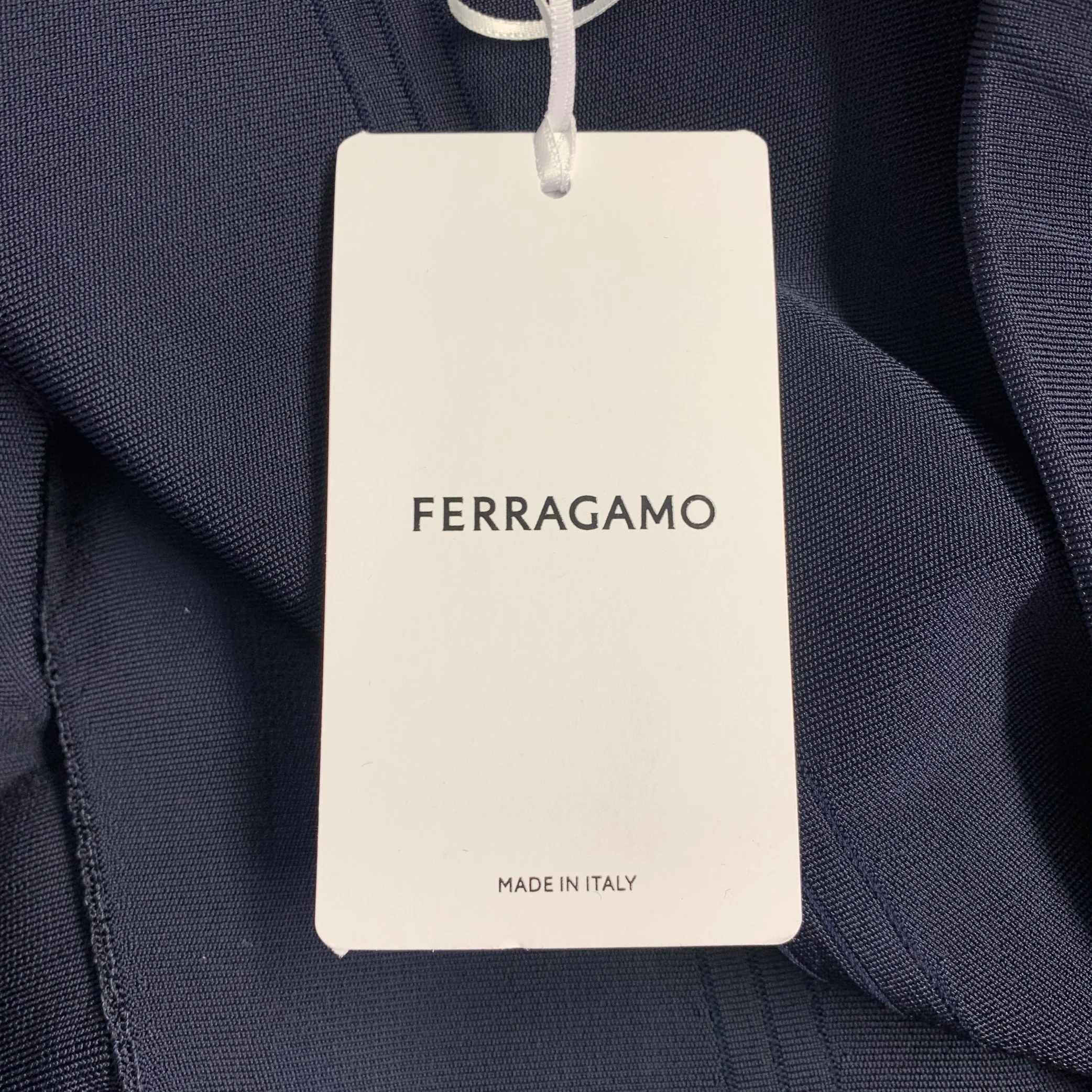 SALVATORE FERRAGAMO Size XS Navy Viscose Blend Asymmetrical Mini Dress - Image 5