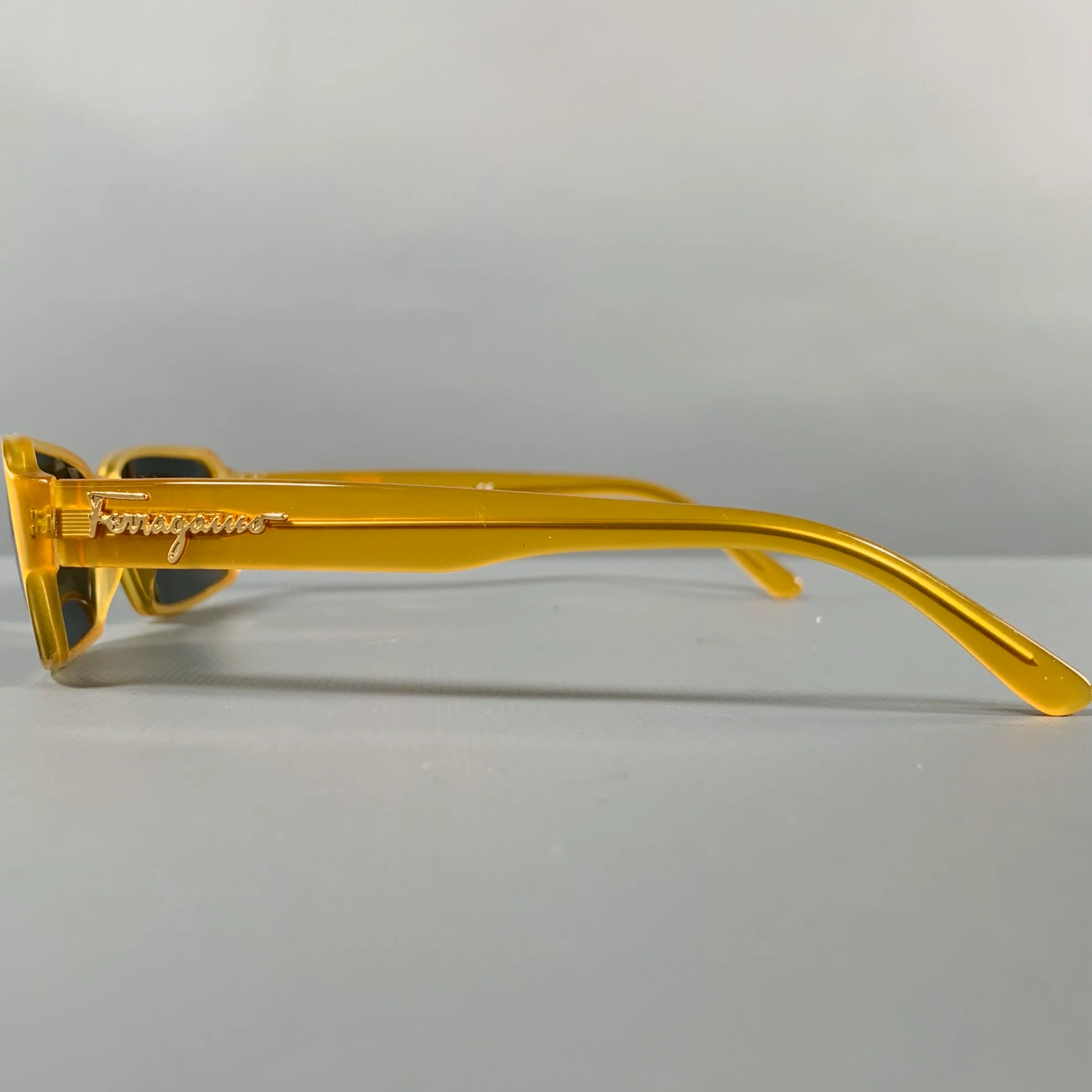 SALVATORE FERRAGAMO Yellow Rectangle Sunglasses - Image 5