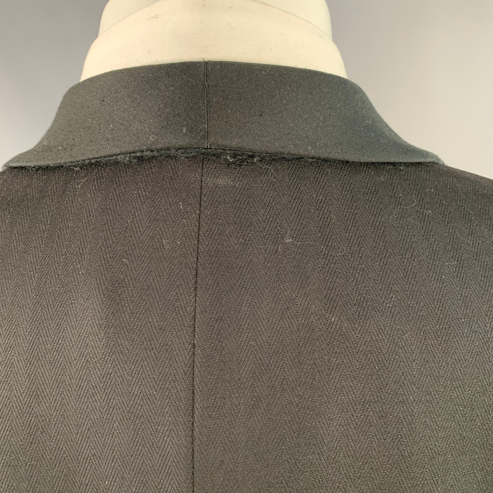 SAMUELSOHN Size 40 Black Wool Shawl Collar Double Breasted Tuxedo - Image 6