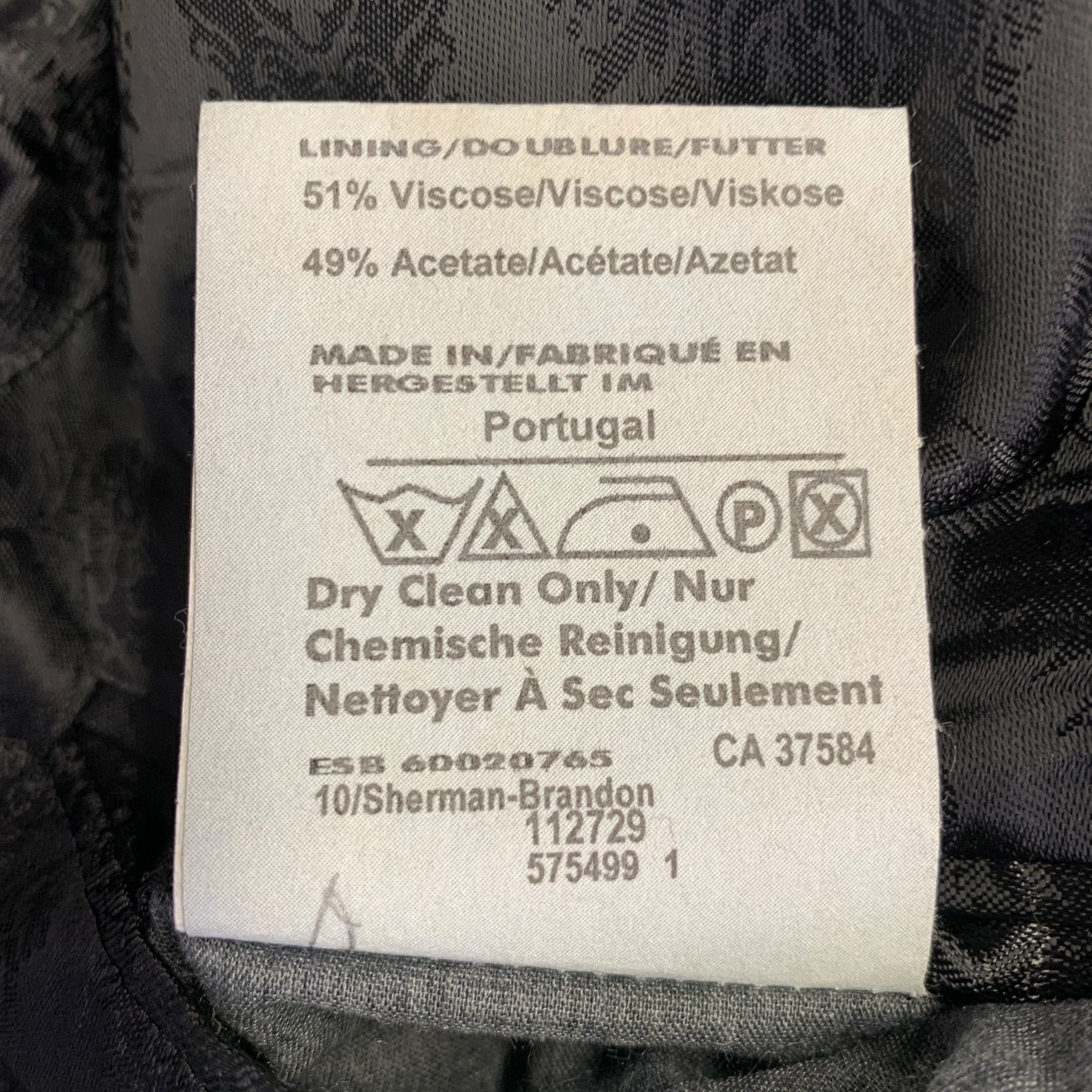 SAND Size 42 Black Wool Twill Notch Lapel Suit - Image 12