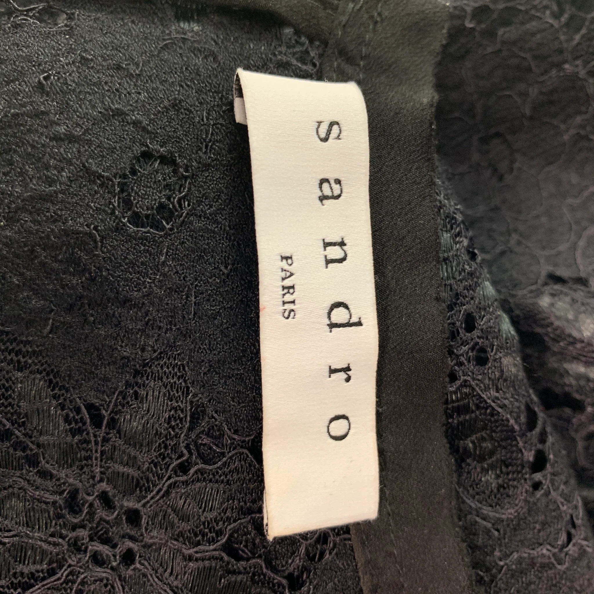 SANDRO Size 2 Black Polyamide Blend Short Sleeve Dress Top - Image 4