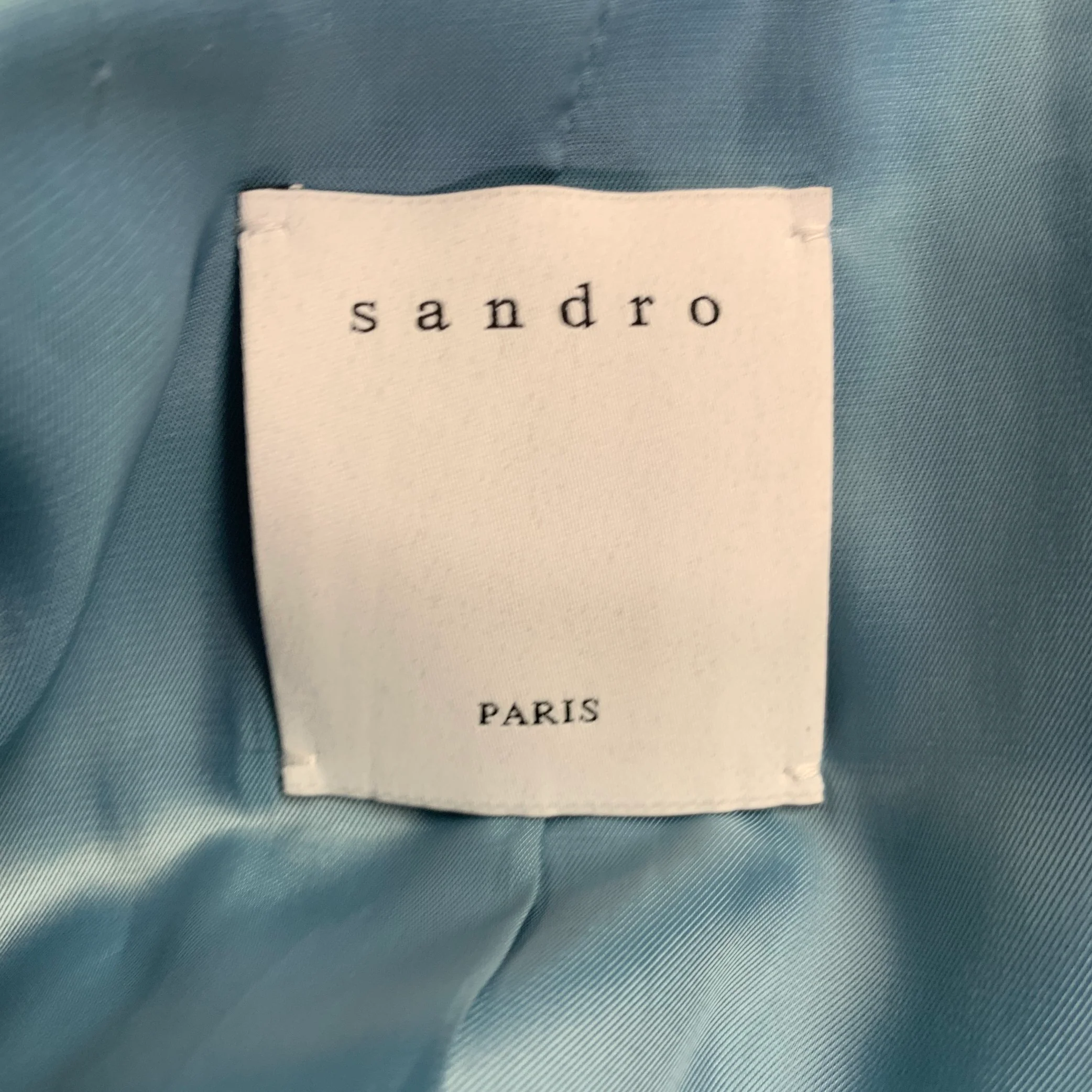 SANDRO Size 36 Blue Virgin Wool Blend Notch Lapel Suit - Image 7
