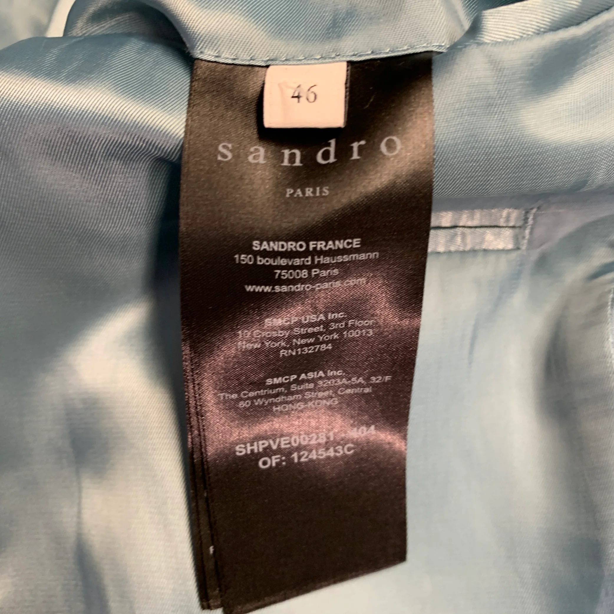 SANDRO Size 36 Blue Virgin Wool Blend Notch Lapel Suit - Image 9