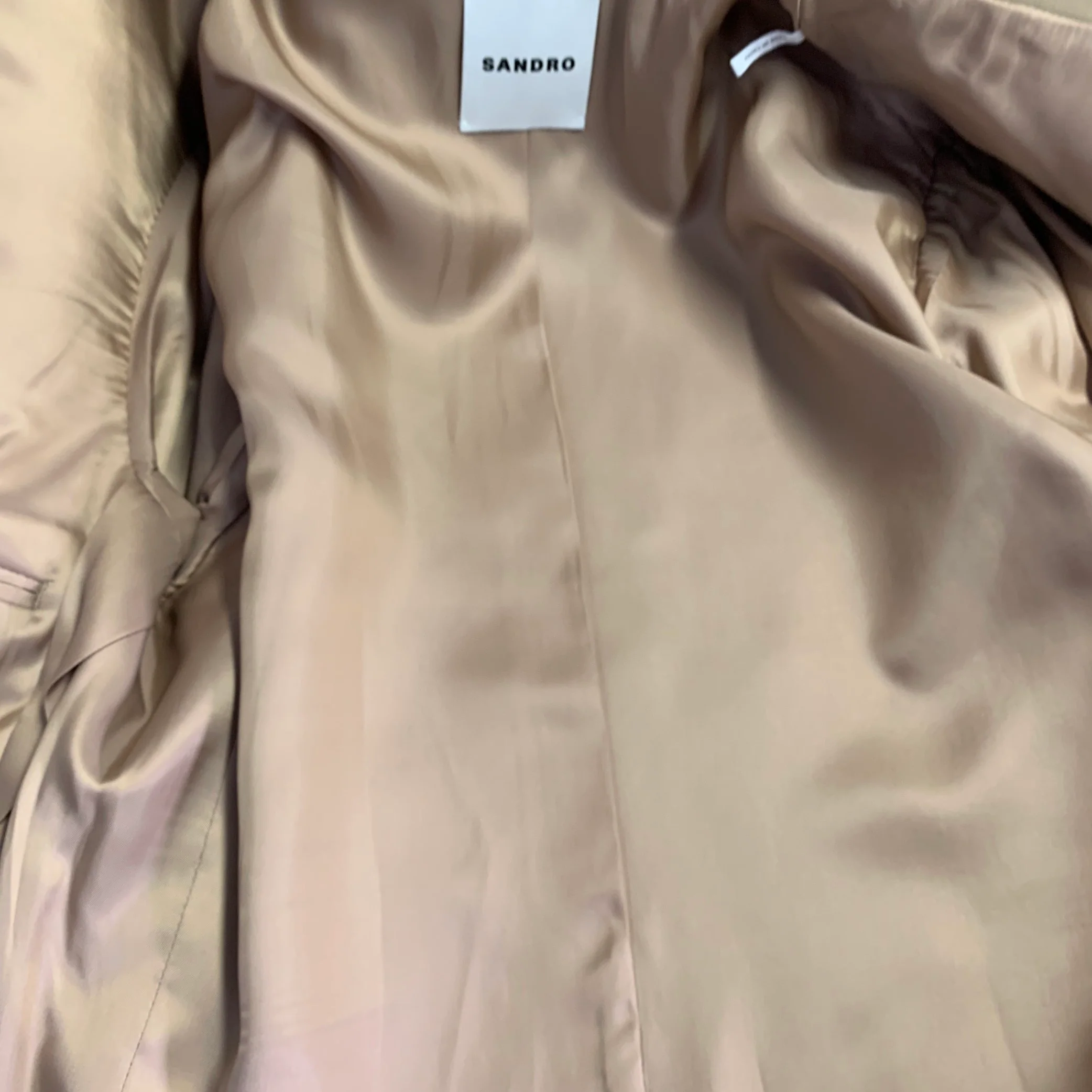 SANDRO Size 38 Beige Virgin Wool Blend Notch Lapel Sport Coat - Image 6
