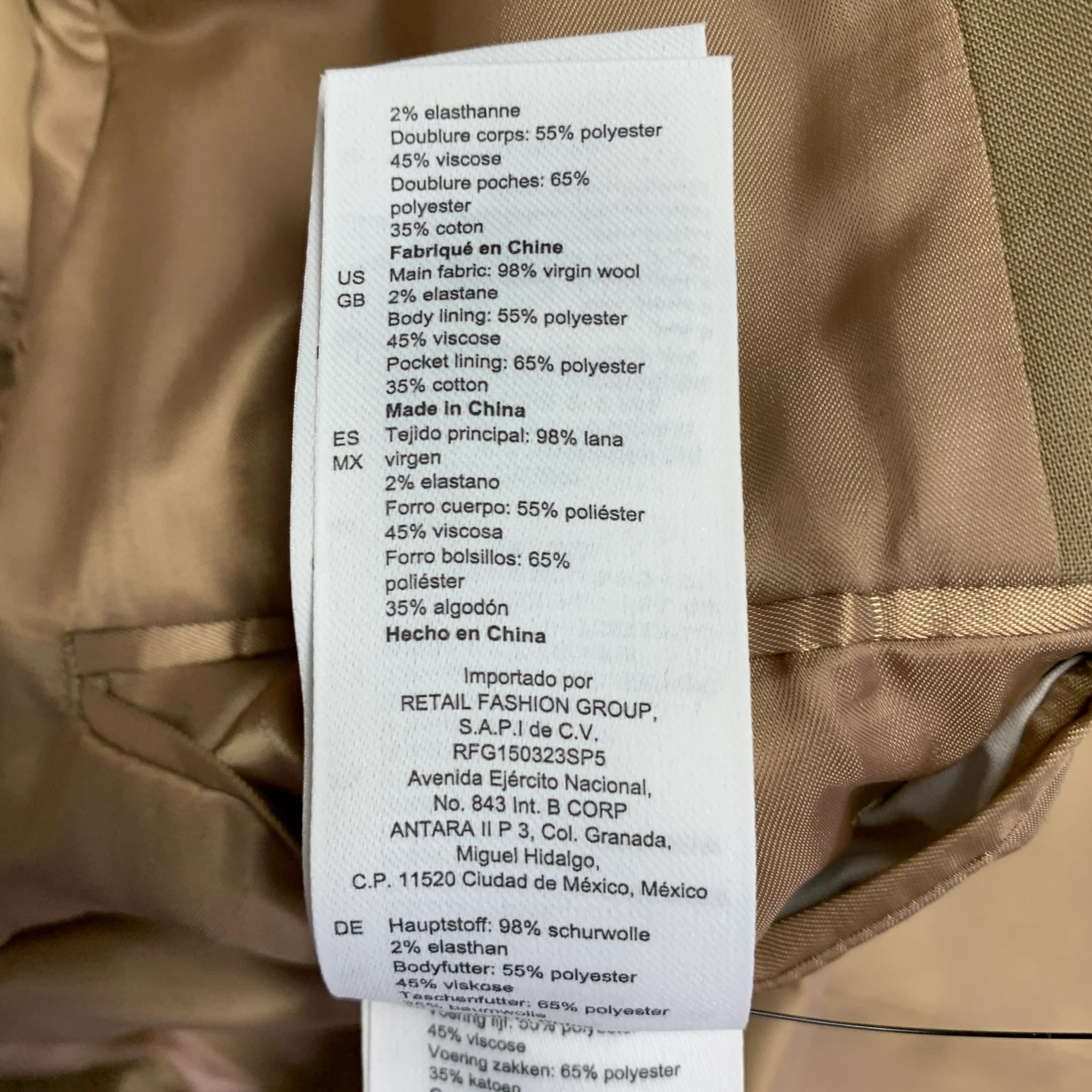 SANDRO Size 38 Beige Virgin Wool Blend Notch Lapel Sport Coat - Image 9
