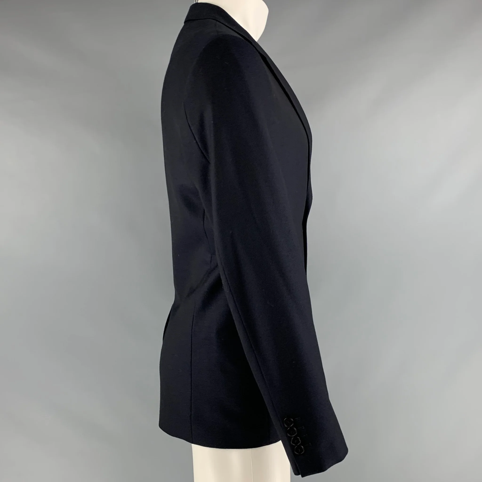 SANDRO Size 40 Navy Wool Notch Lapel Sport Coat - Image 2