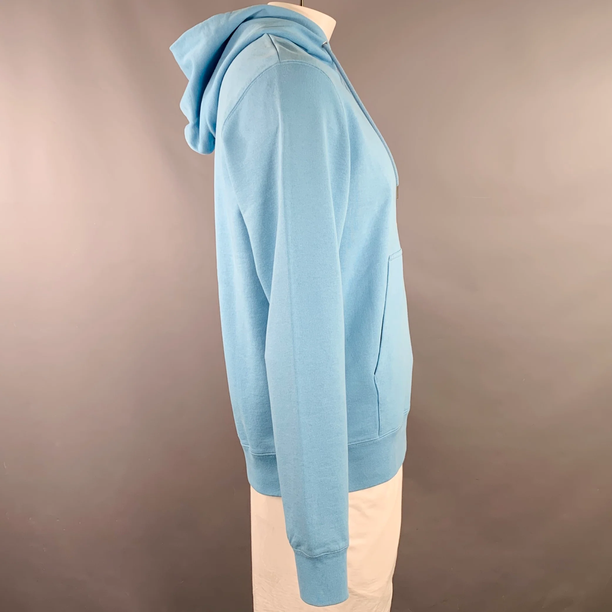 SANDRO Size L Blue Orange Bunny Cartoon Cotton Hoodie Sweatshirt - Image 3