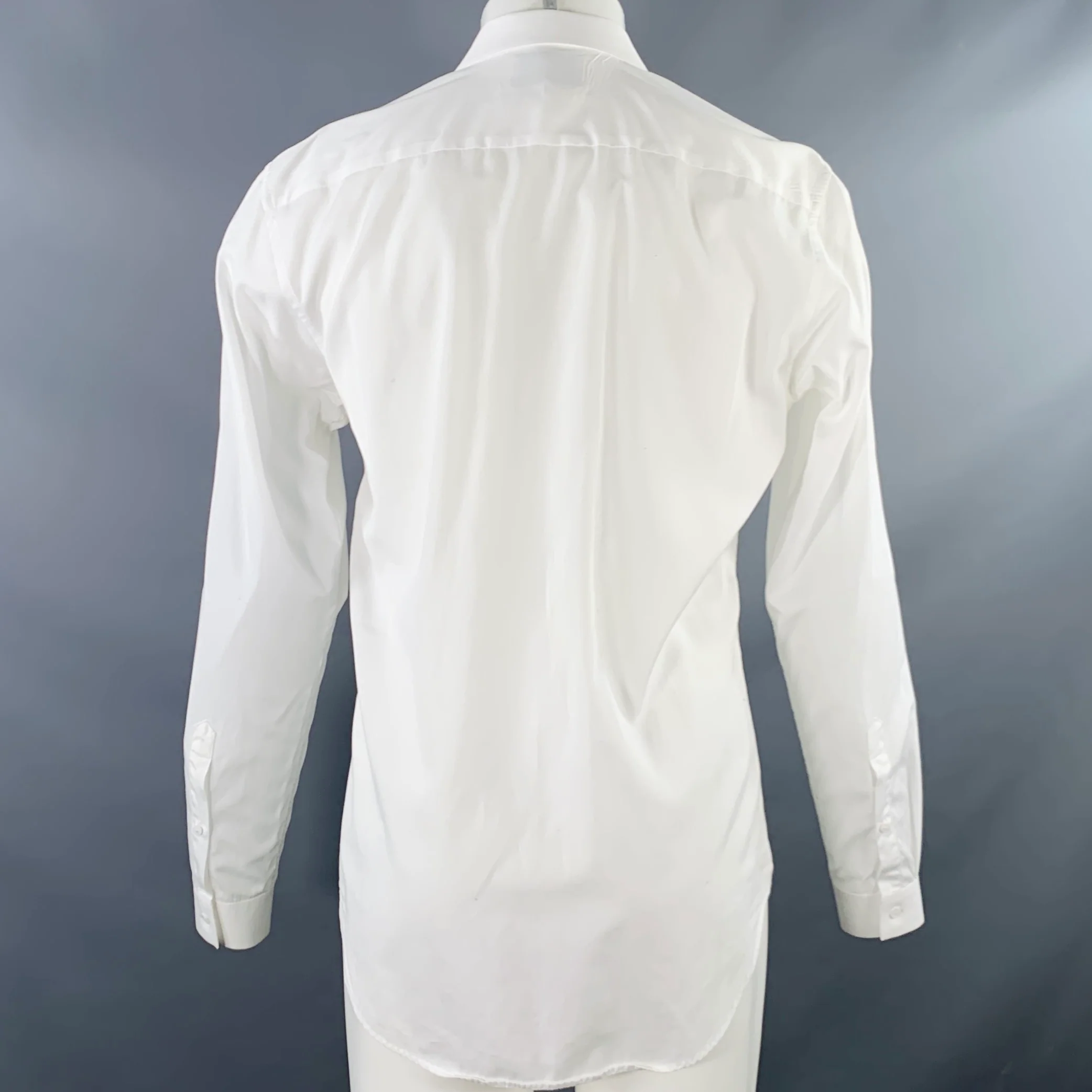 SANDRO Size M White Cotton Hidden Buttons Long Sleeve Shirt - Image 3