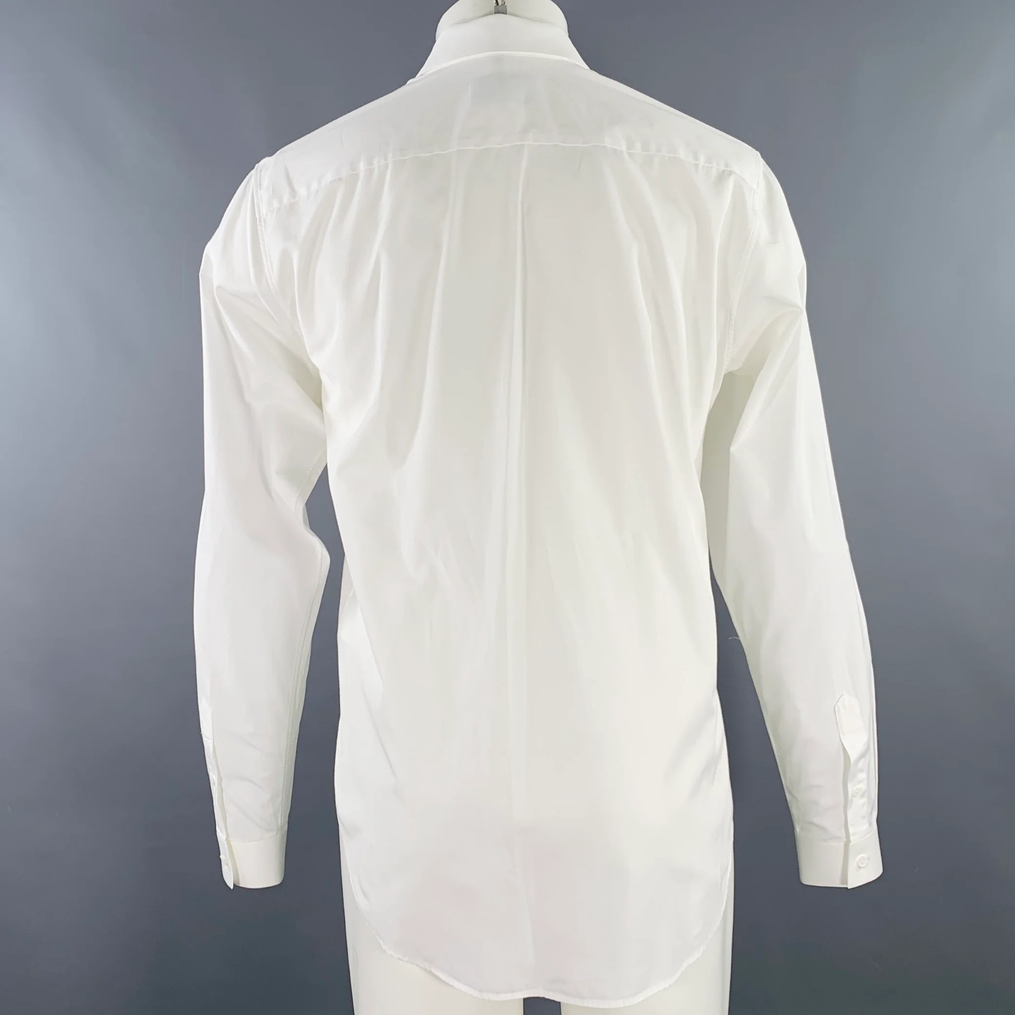SANDRO Size M White Cotton Hidden Buttons Long Sleeve Shirt - Image 3