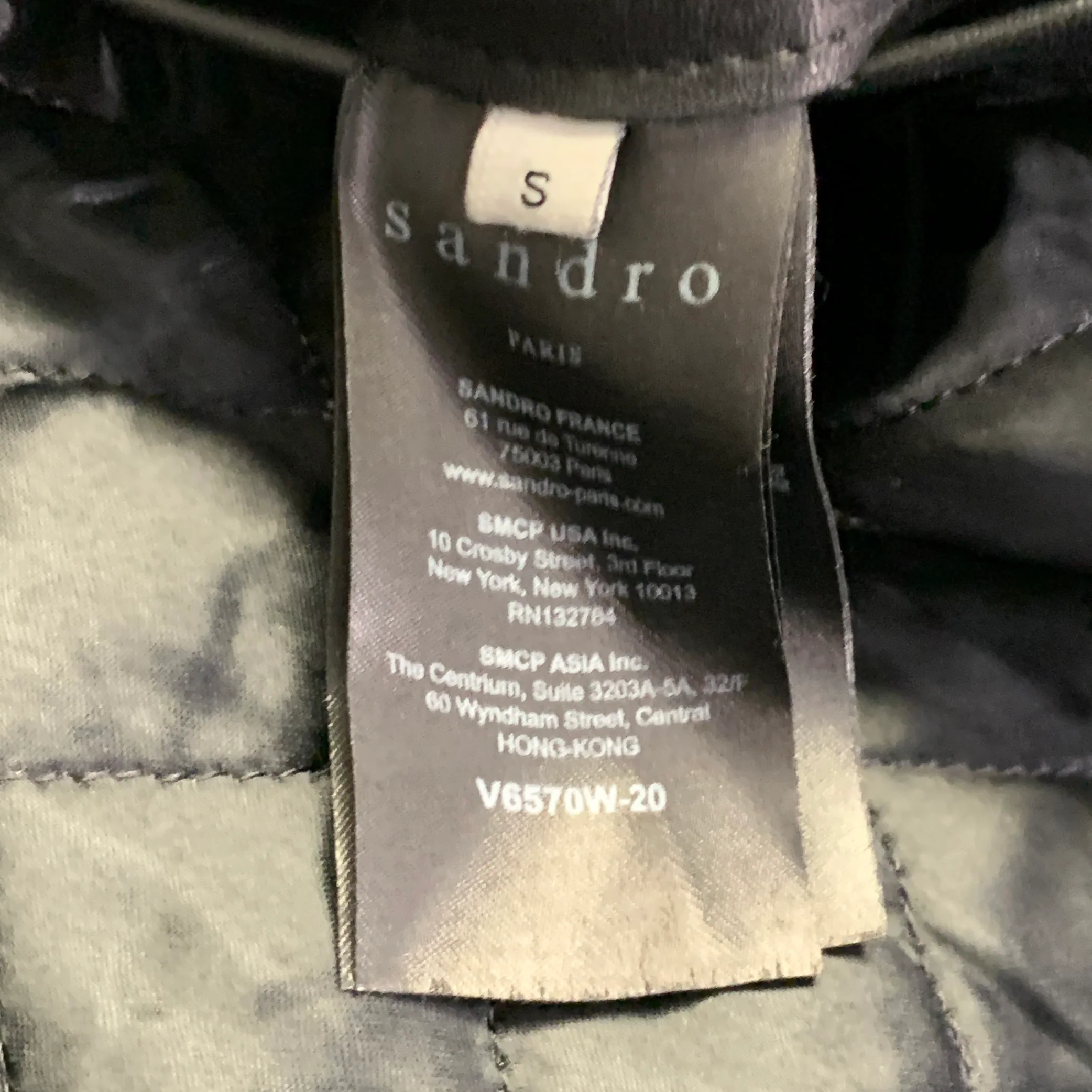 SANDRO Size S Black Quilted Calfskin Leather Moto Racer Jacket - Image 10
