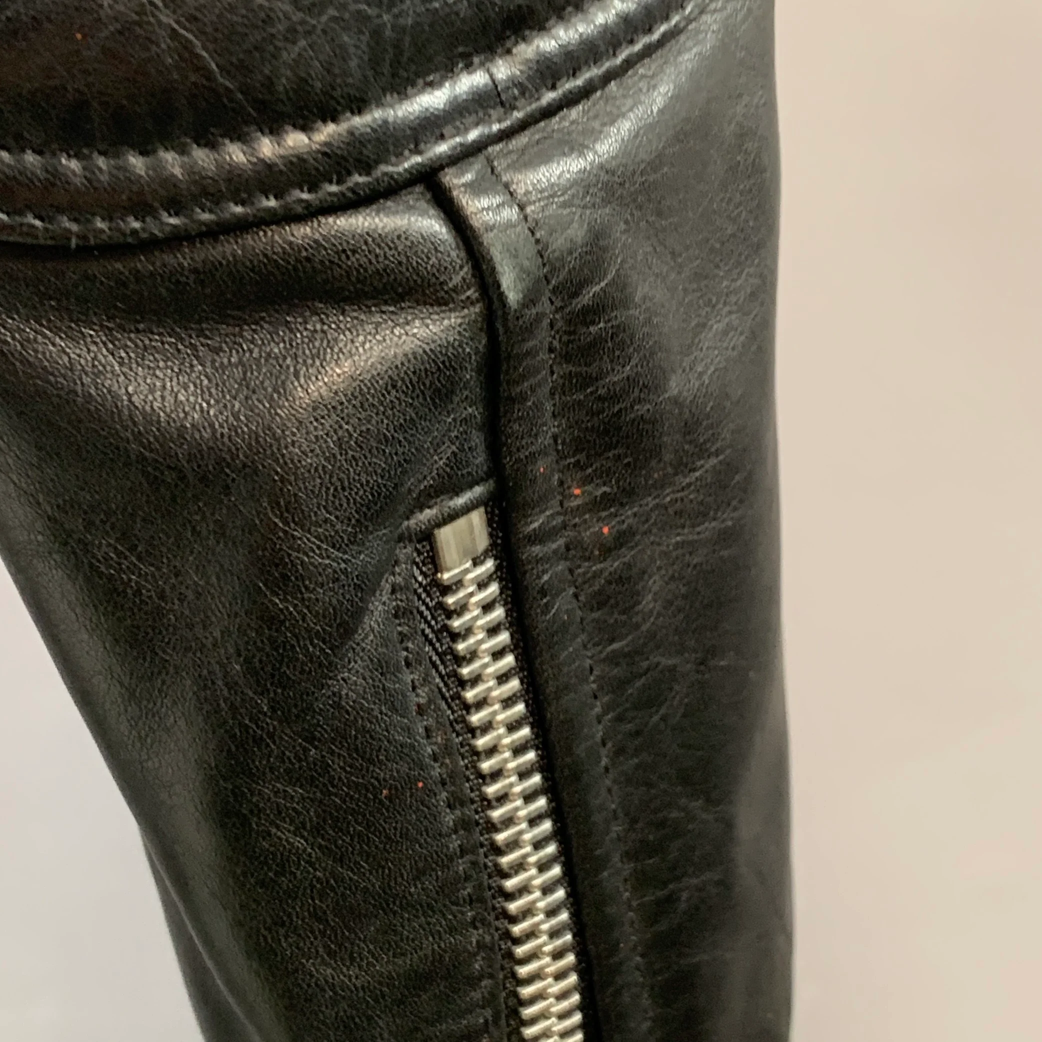 SANDRO Size S Black Quilted Calfskin Leather Moto Racer Jacket - Image 5