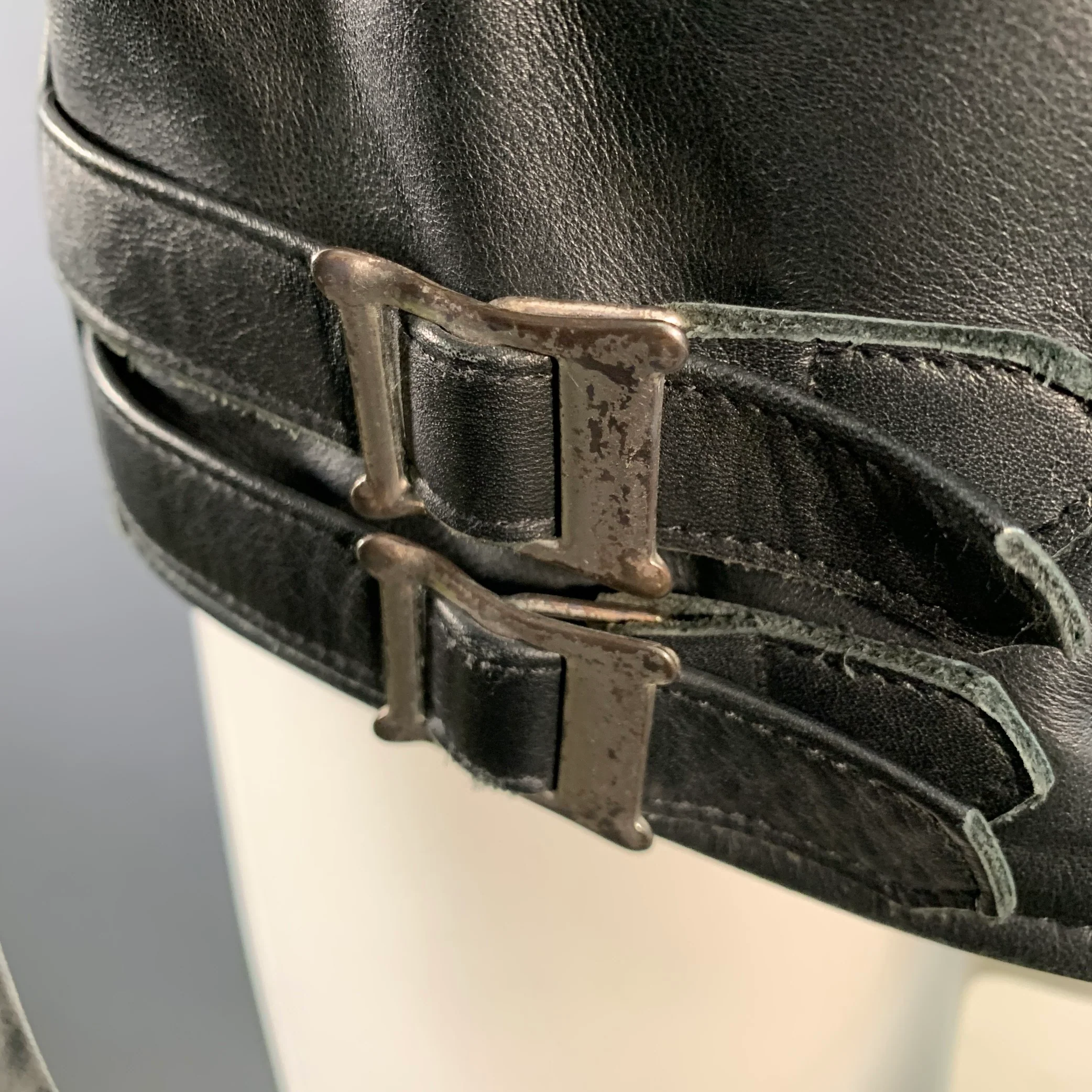 SANDRO Size S Black Quilted Calfskin Leather Moto Racer Jacket - Image 7