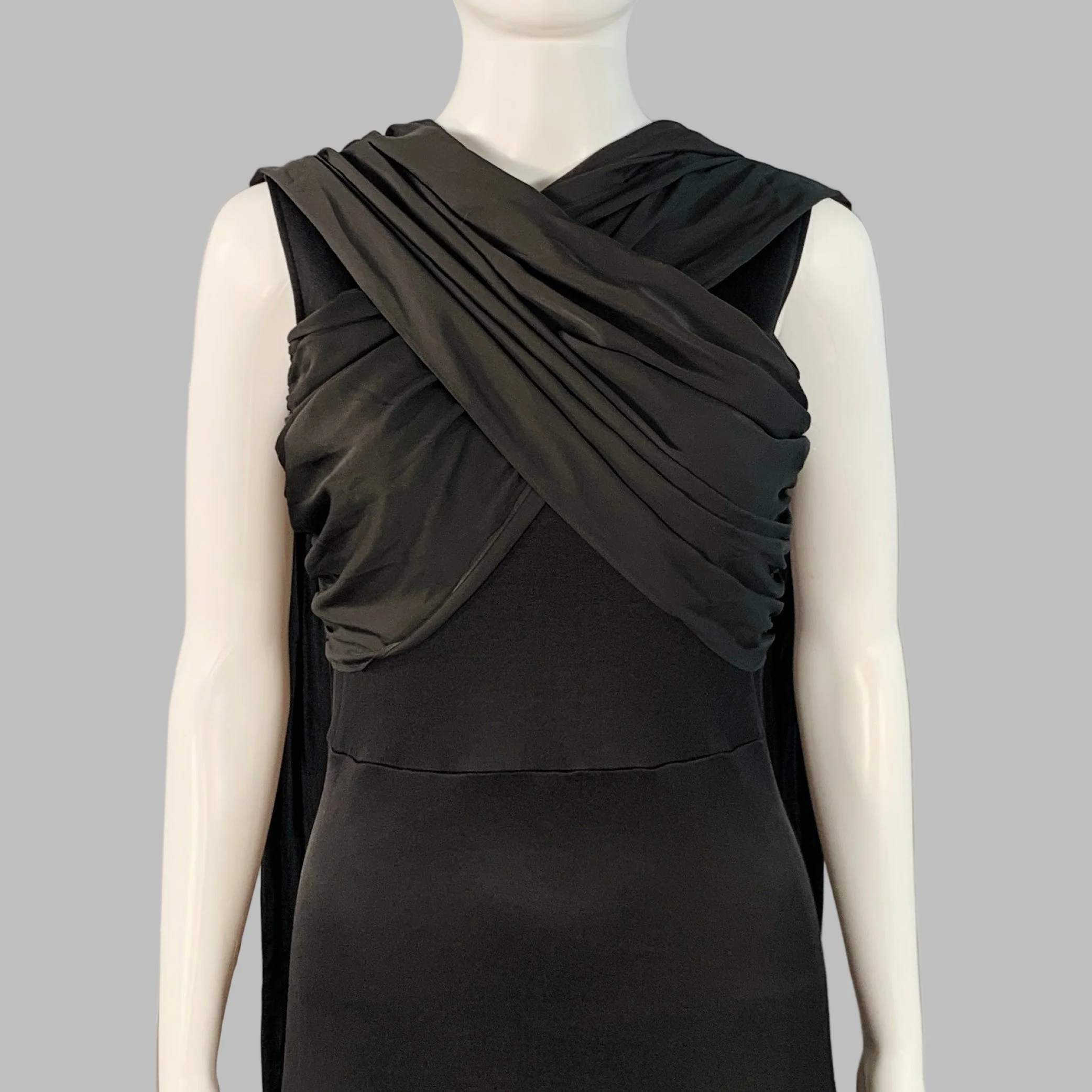 SANDRO Size S Black Viscose Blend Sleeveless Wrap Maxi Dress - Image 2