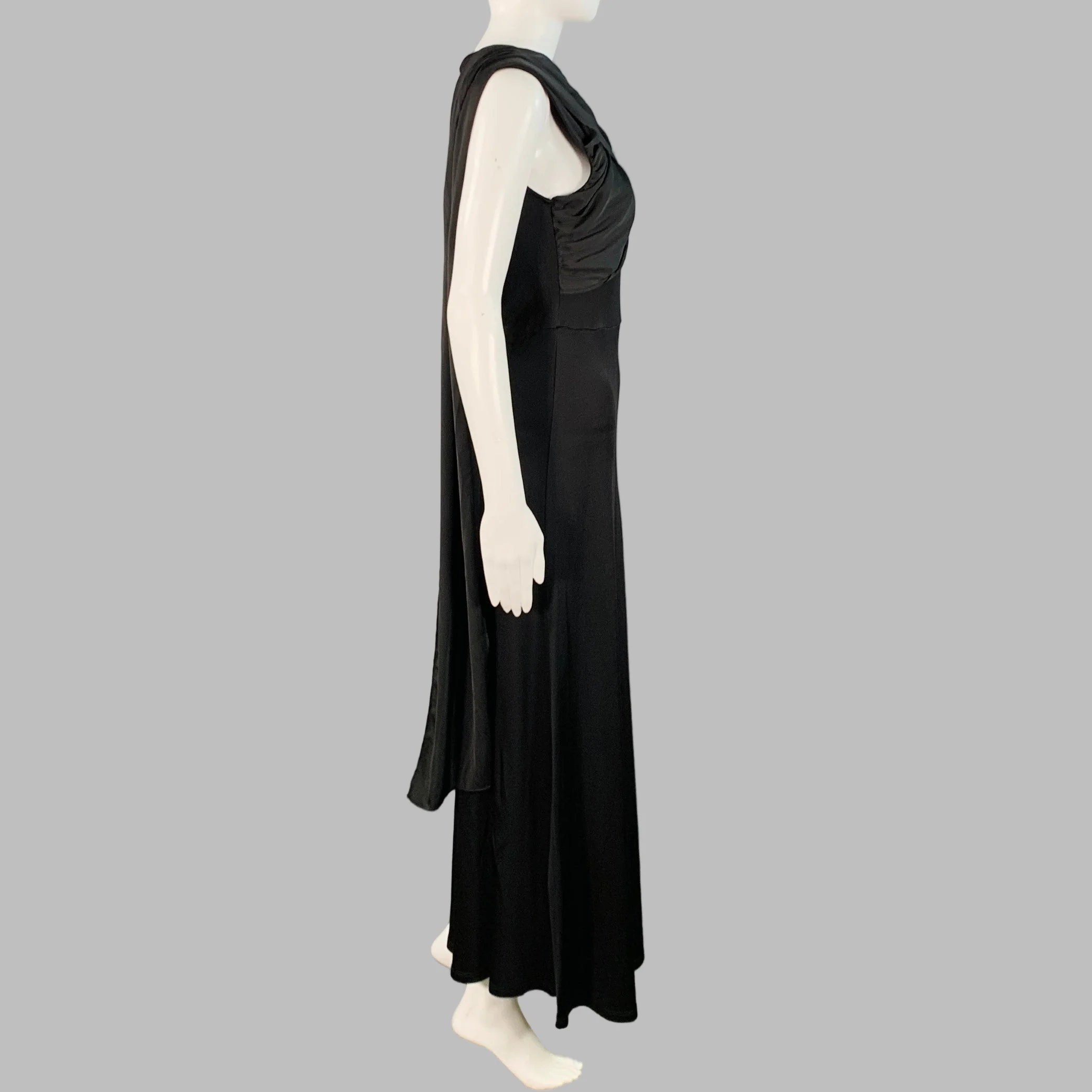 SANDRO Size S Black Viscose Blend Sleeveless Wrap Maxi Dress - Image 3