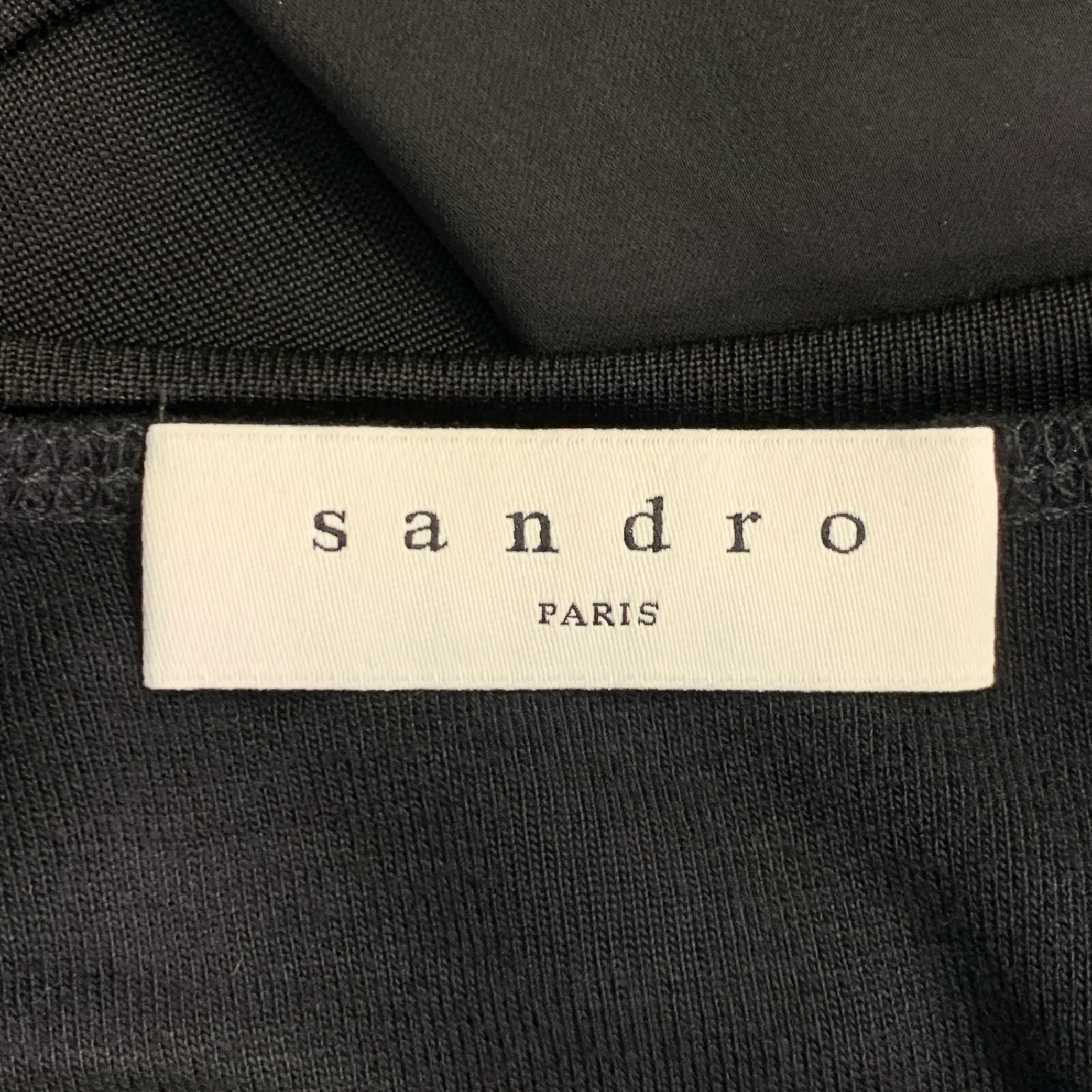SANDRO Size S Black Viscose Blend Sleeveless Wrap Maxi Dress - Image 5