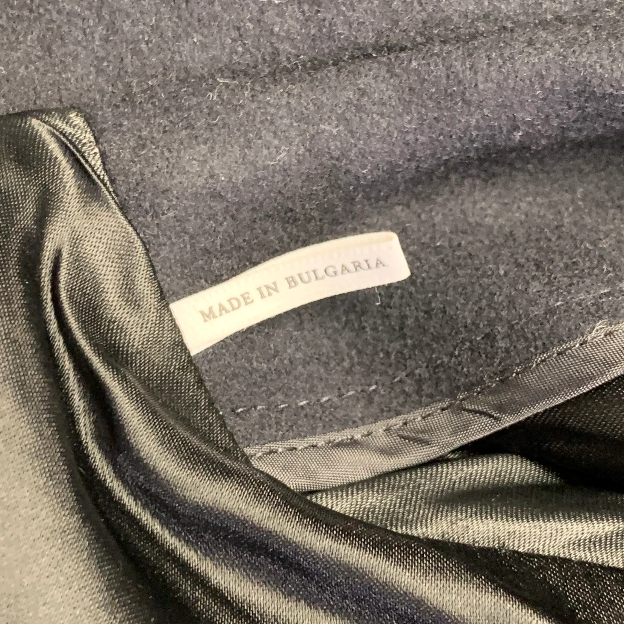 SANDRO Size S Navy Black Wool Blend Faux Leather Trim Toggle Closure Coat - Image 5