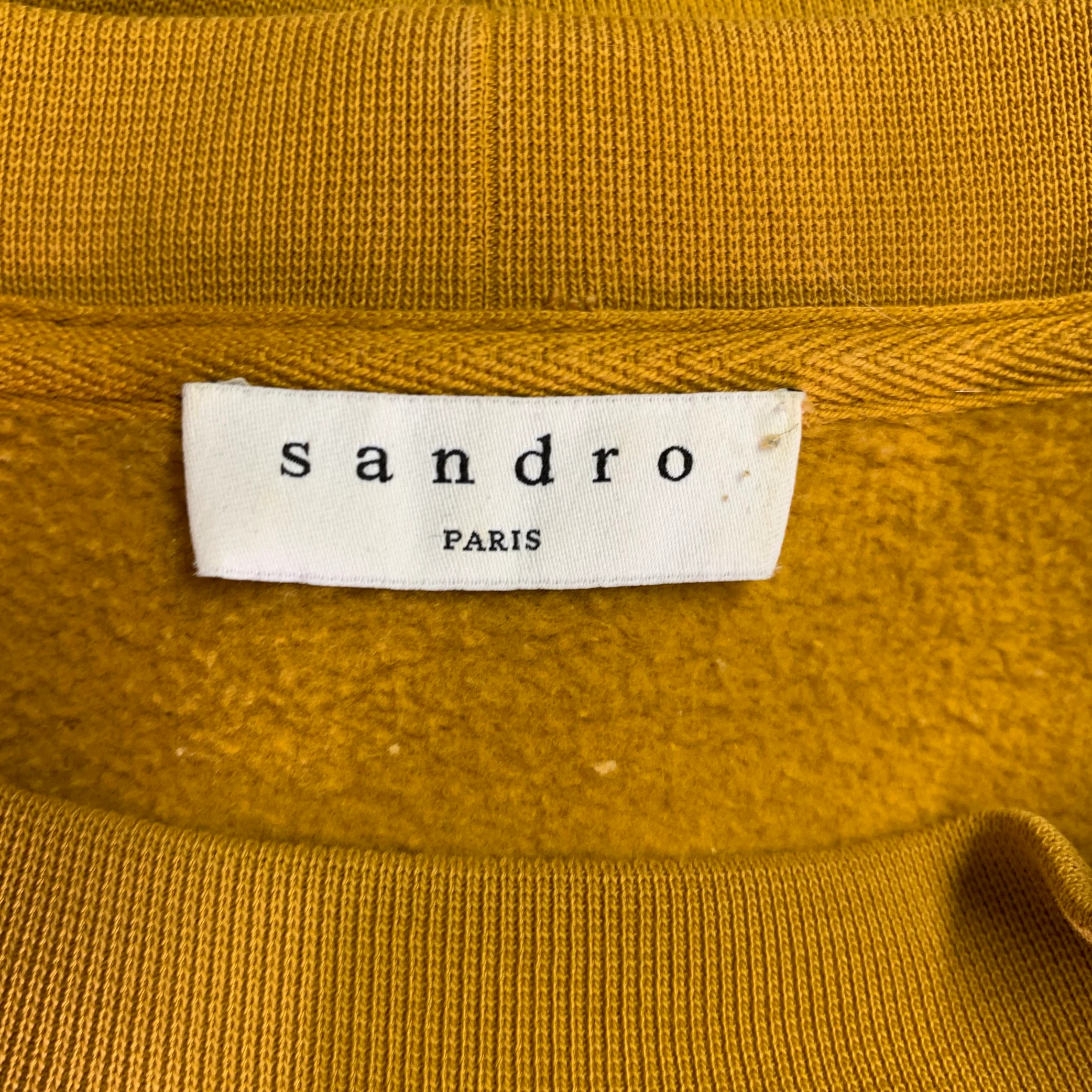 SANDRO Size S Yellow Black White Graphic Cotton Crew Neck Sweatshirt - Image 6