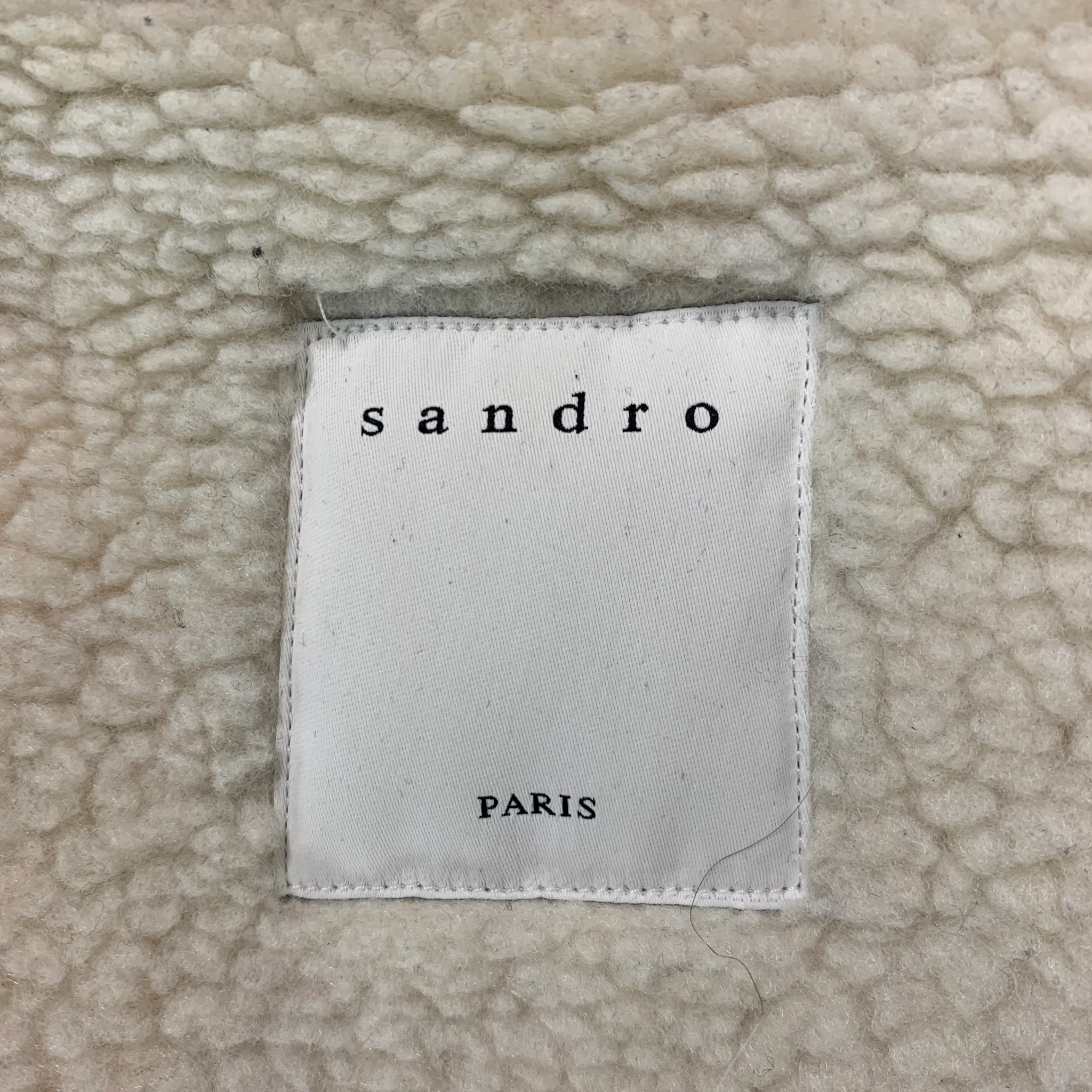 SANDRO Size S Yellow Brown Checkered Wool Worker Jacket - Image 4
