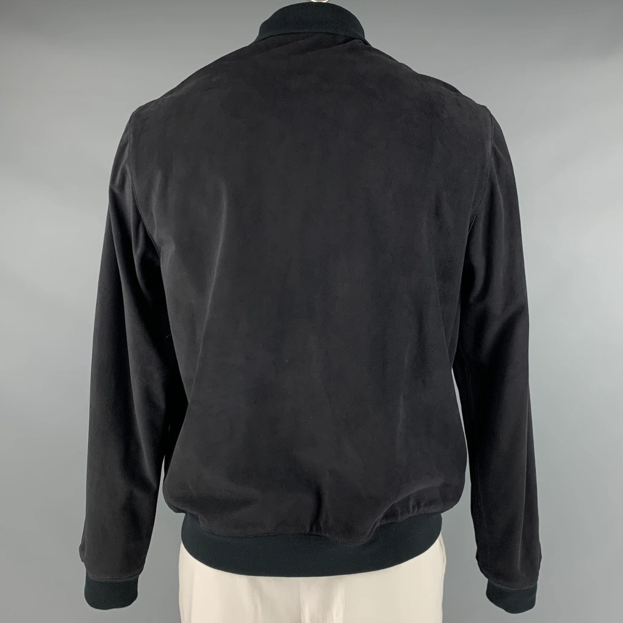 SANDRO Size XXL Black Suede Bomber Jacket - Image 3