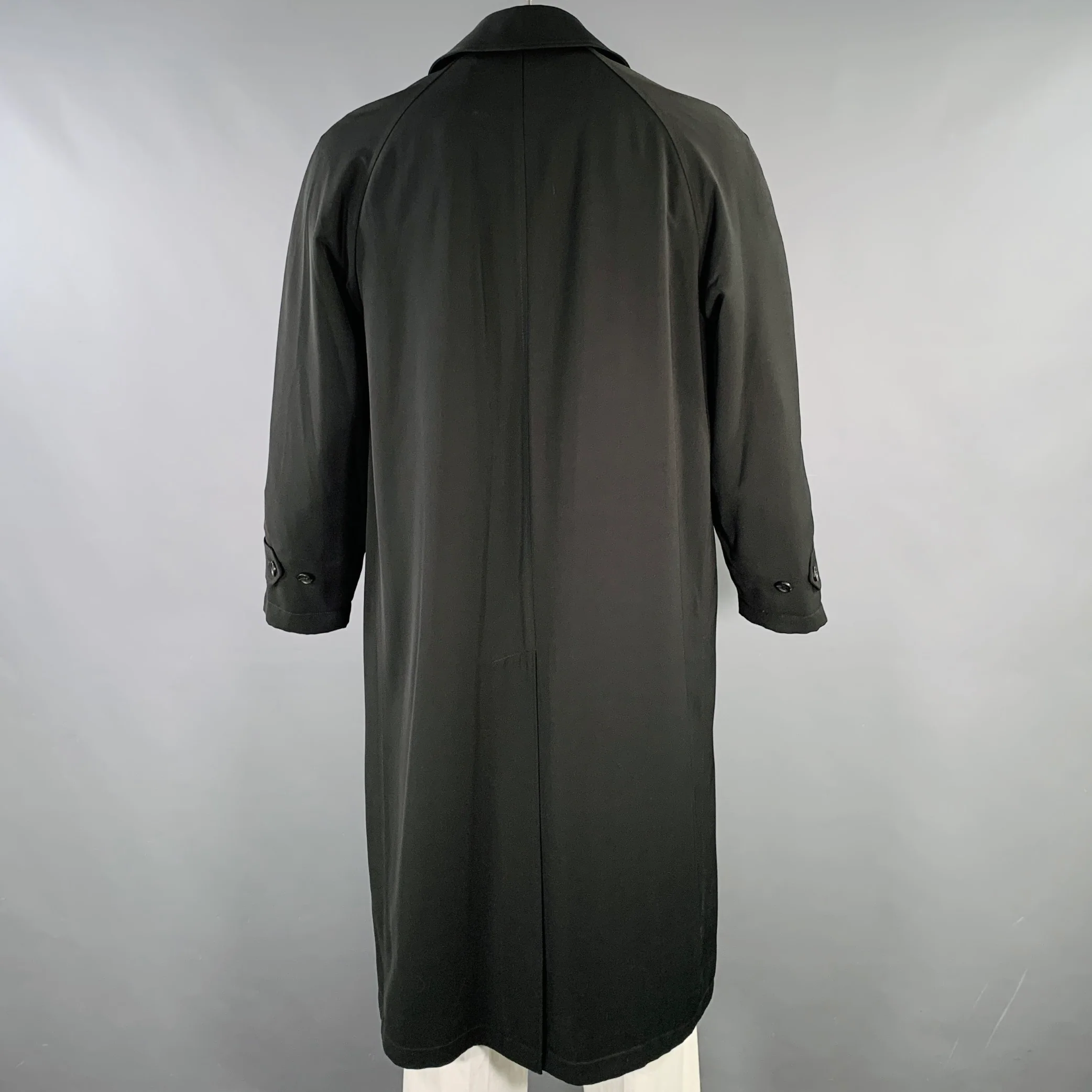 SANYO Size L Black Polyester Hidden Buttons Coat - Image 3