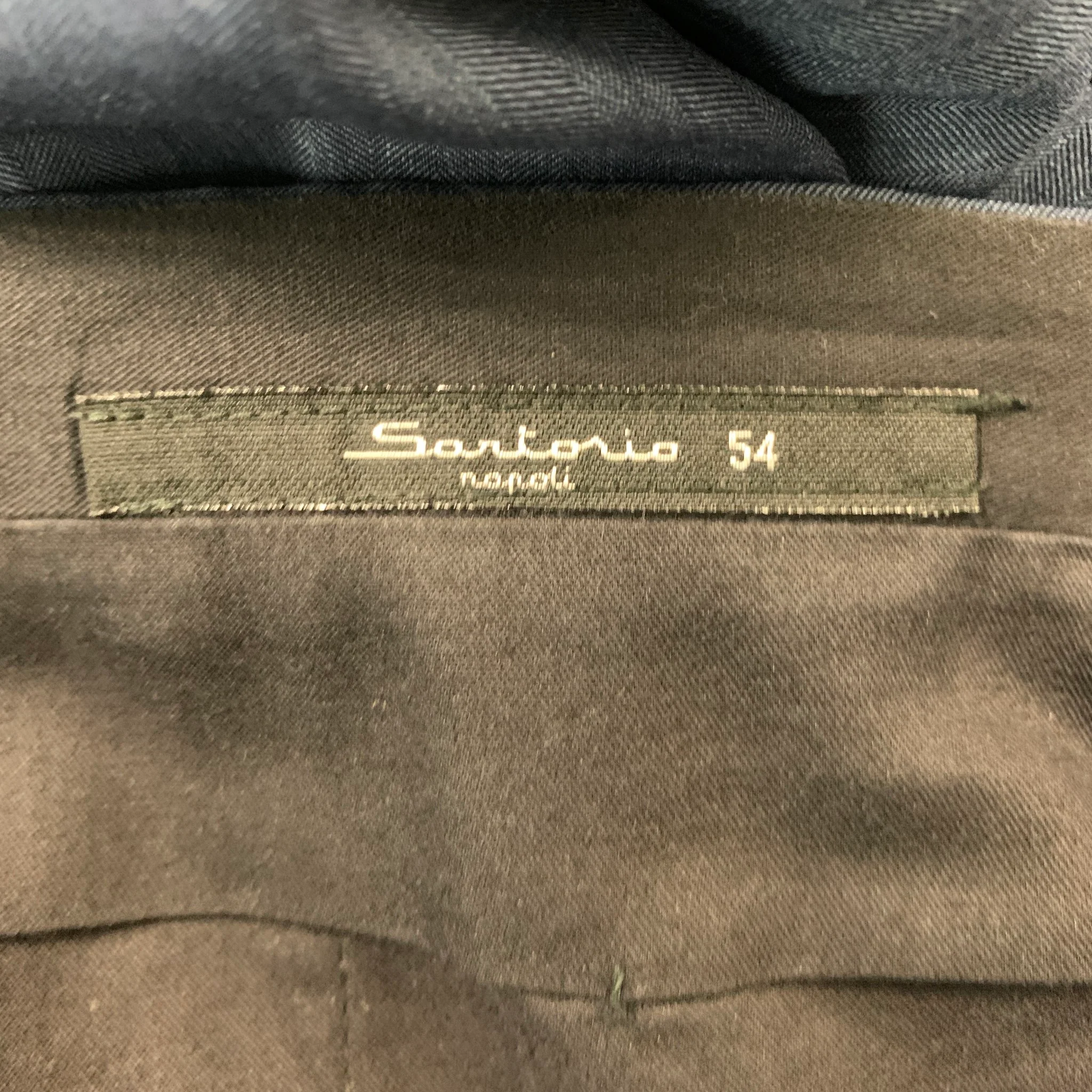 SARTORIO Size 44 Blue Stripe Wool Notch Lapel 36 34 Suit - Image 7
