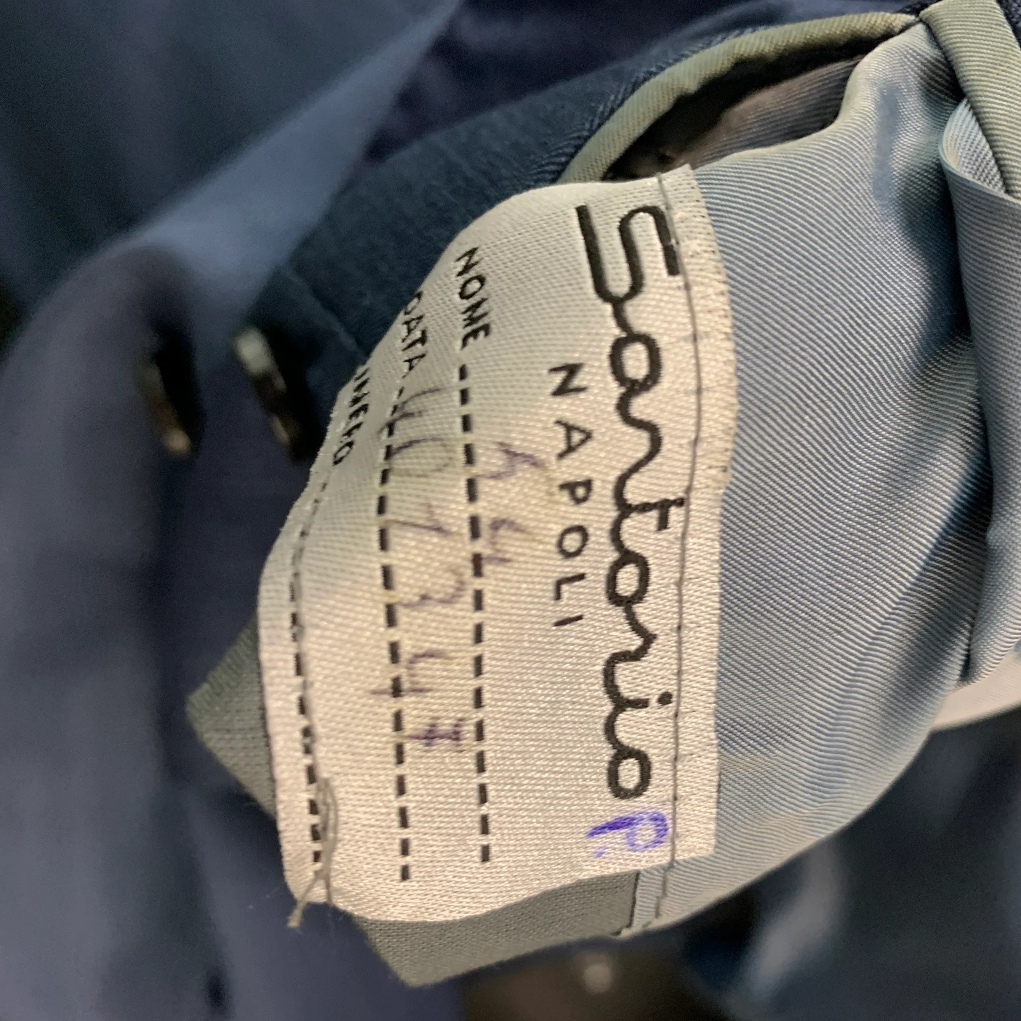 SARTORIO Size 44 Blue Stripe Wool Notch Lapel 36 34 Suit - Image 9