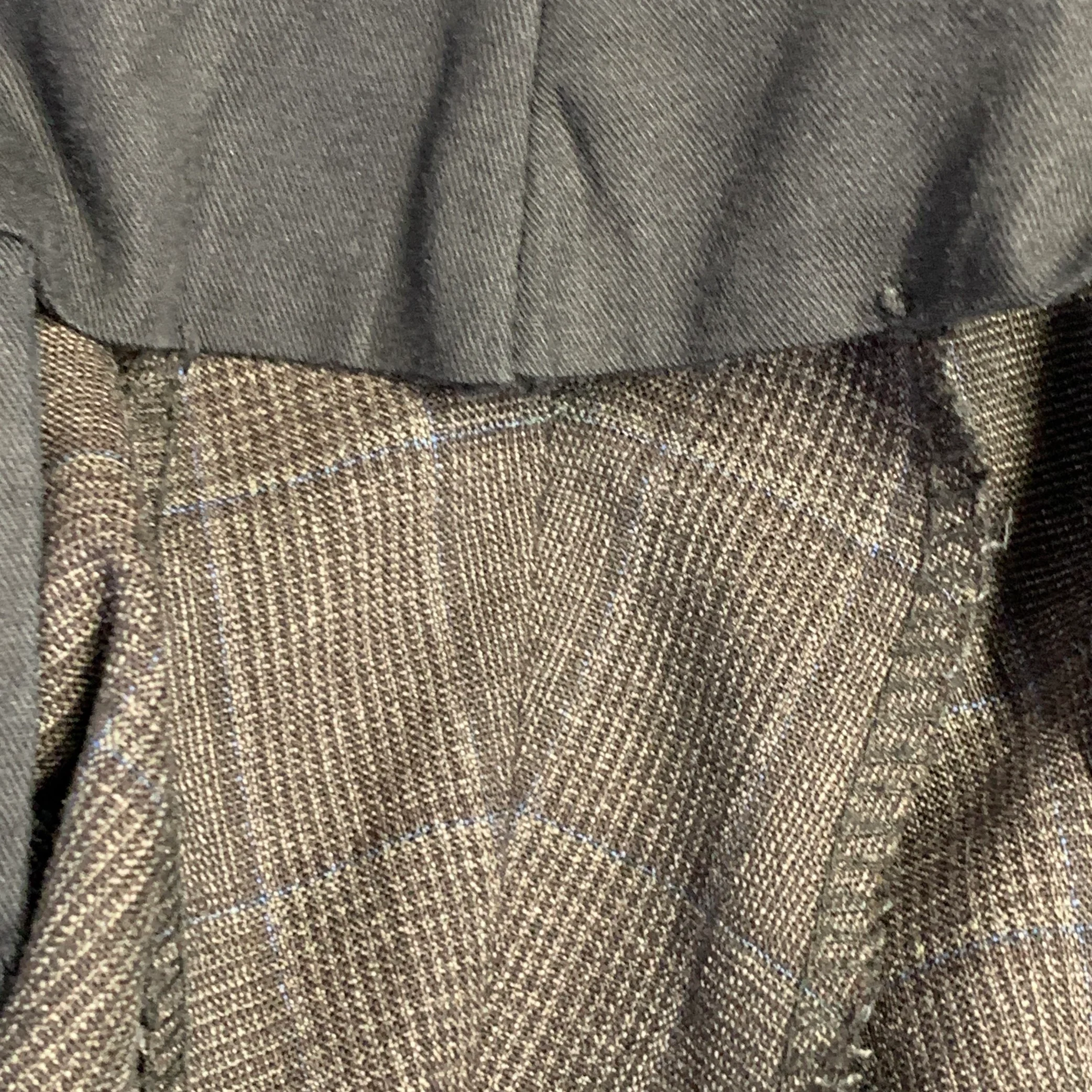 SARTORIO Size 44 Brown Grey Plaid Wool Notch Lapel Suit - Image 12