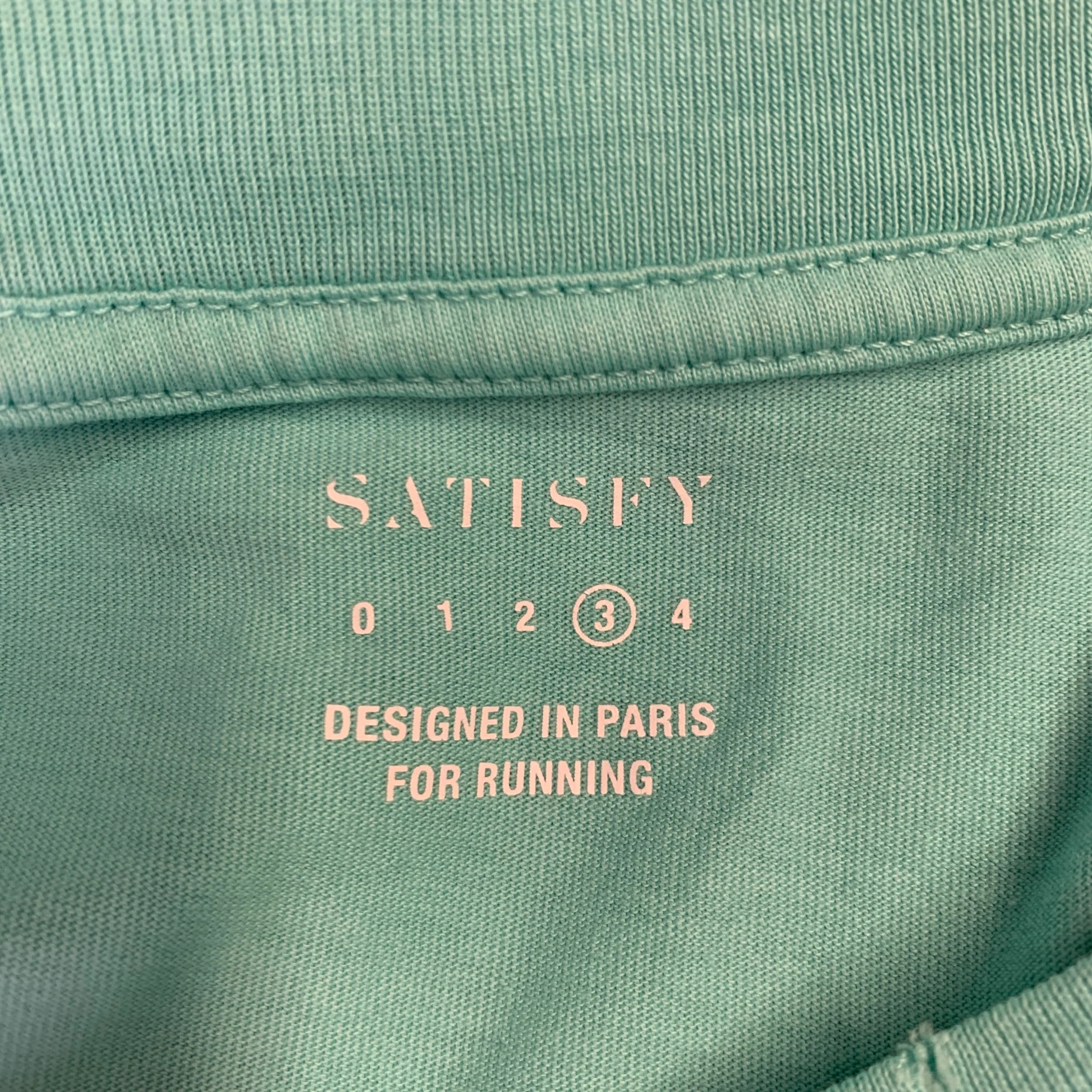 SATISFY Size L Turquoise White Distressed Organic Cotton Print Tank Top - Image 5