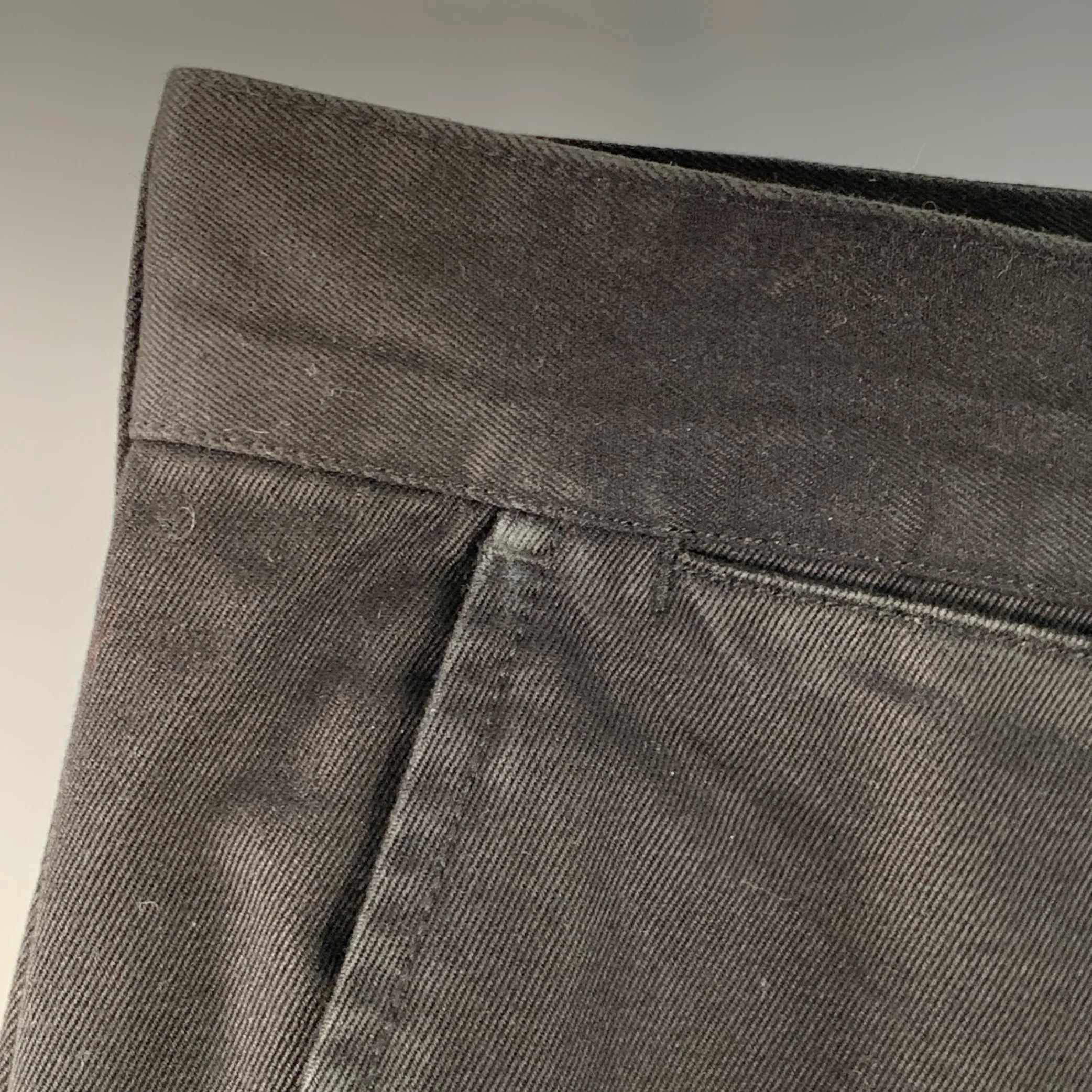 SATURDAYS NYC Size 32 Black Cotton Twill Tapered Zip Fly Casual Pants - Image 5