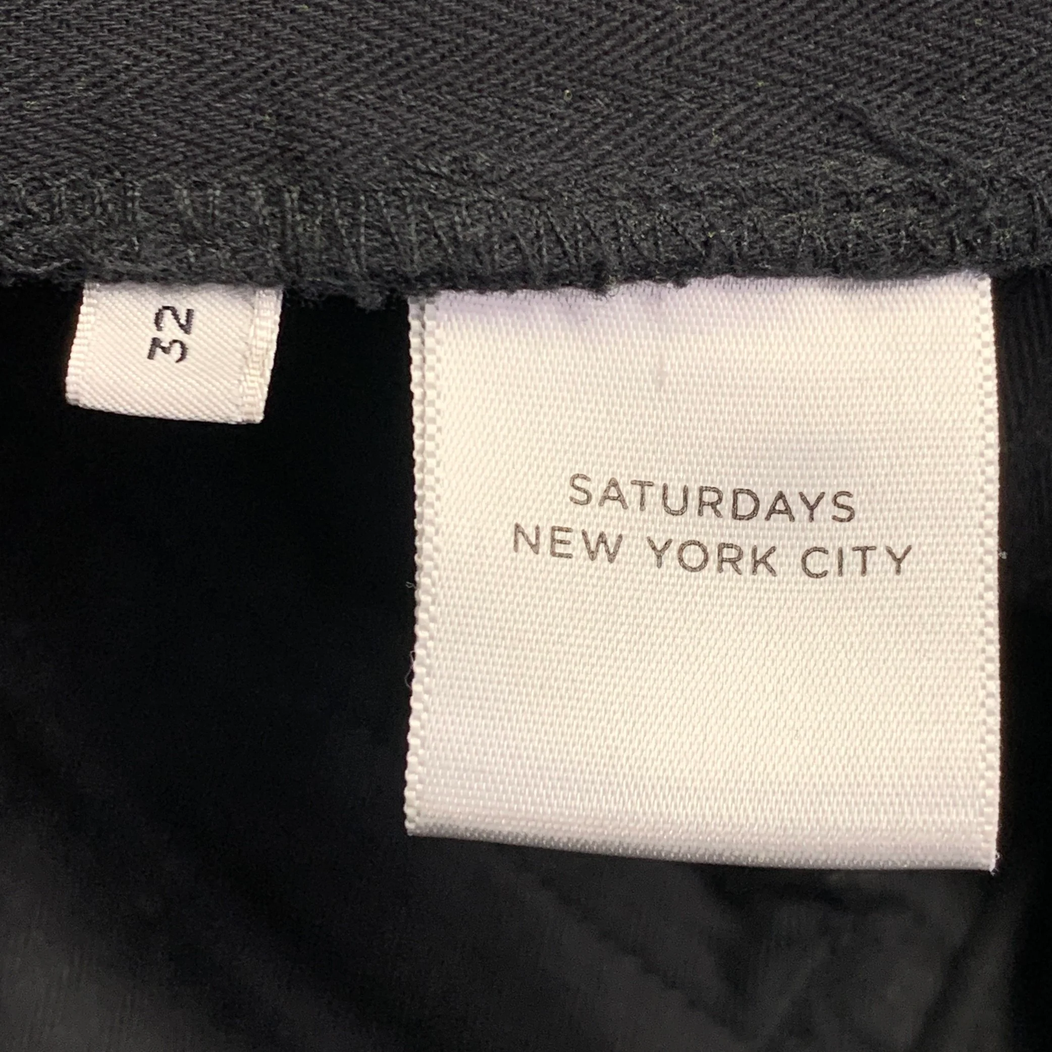 SATURDAYS NYC Size 32 Black Cotton Twill Tapered Zip Fly Casual Pants - Image 7