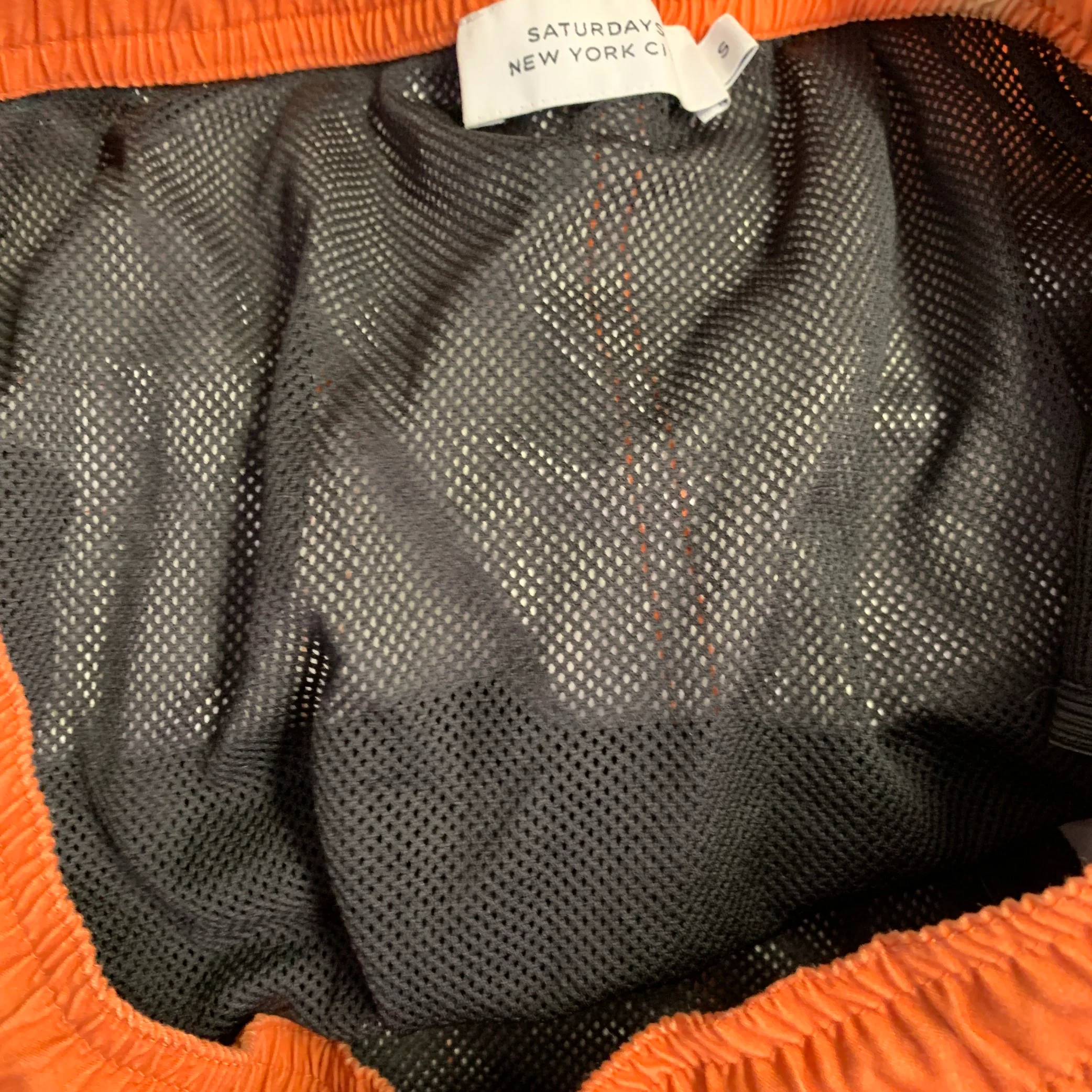 SATURDAYS NYC Size S Orange Yellow Ombre Drawstring Swim Trunks - Image 6