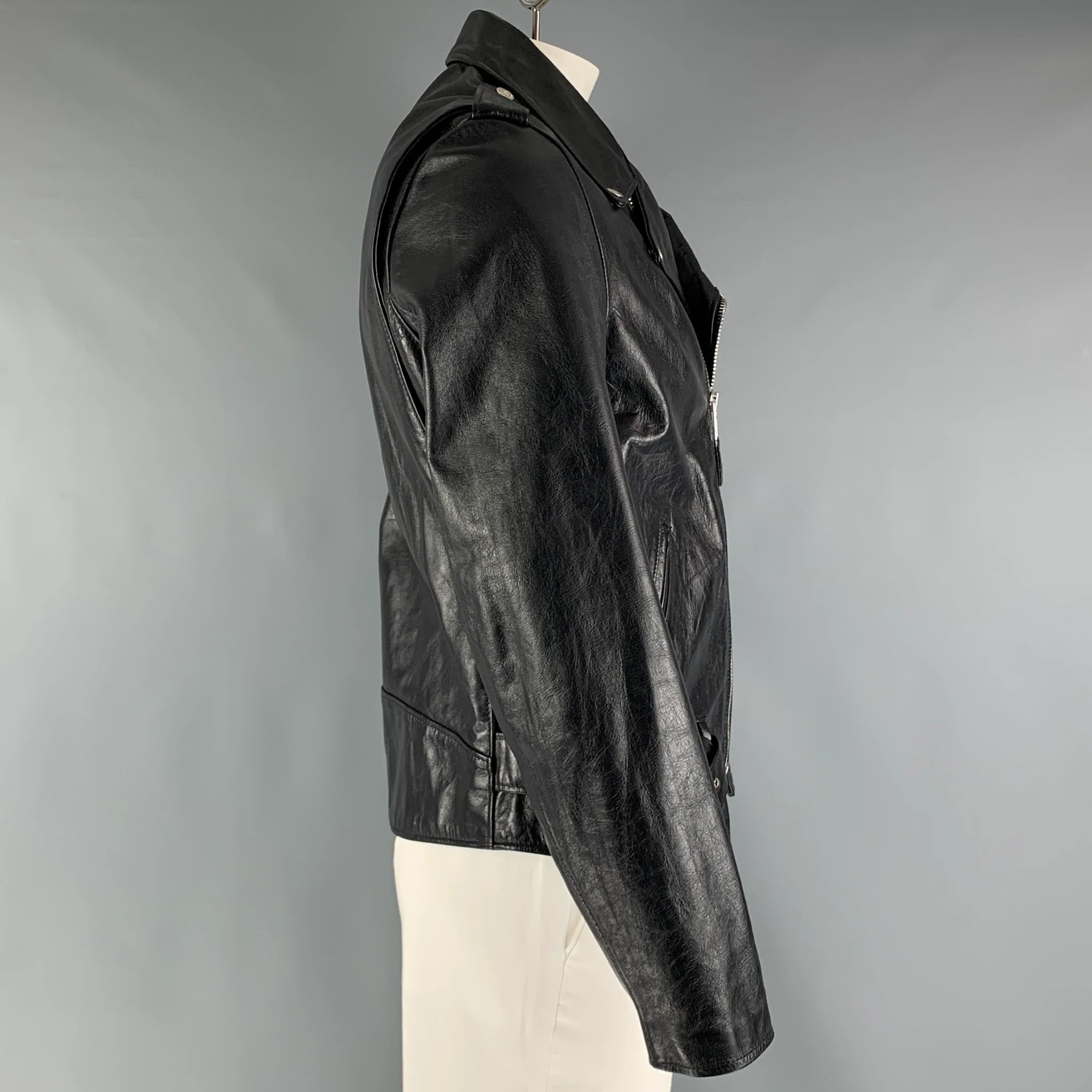 SCHOTT Size L Black Motorcycle Jacket - Image 2