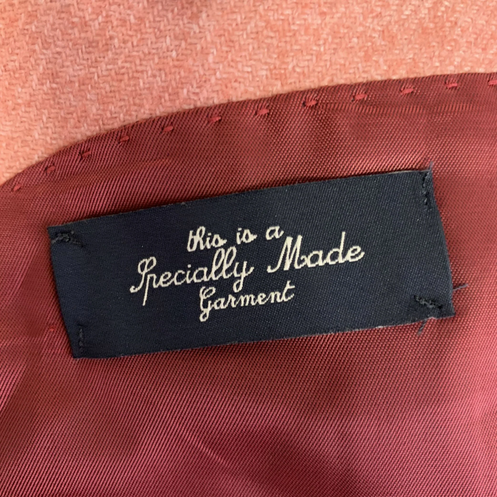 SCOTCH AND SODA Chest Size 38 Pink Wool Blend Double Breasted Sport Coat - Image 6