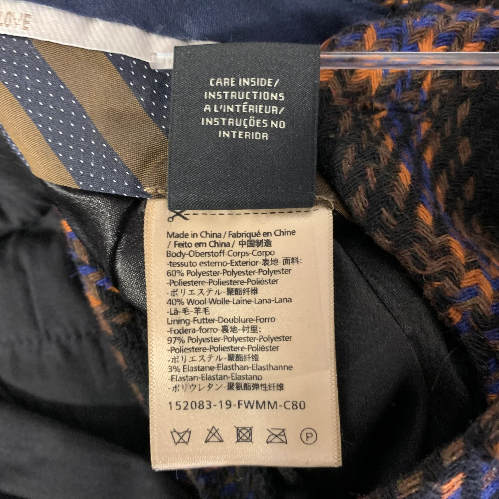 SCOTCH AND SODA Size 32 Black Orange Blue Tartan Polyester Blend Pants - Image 6