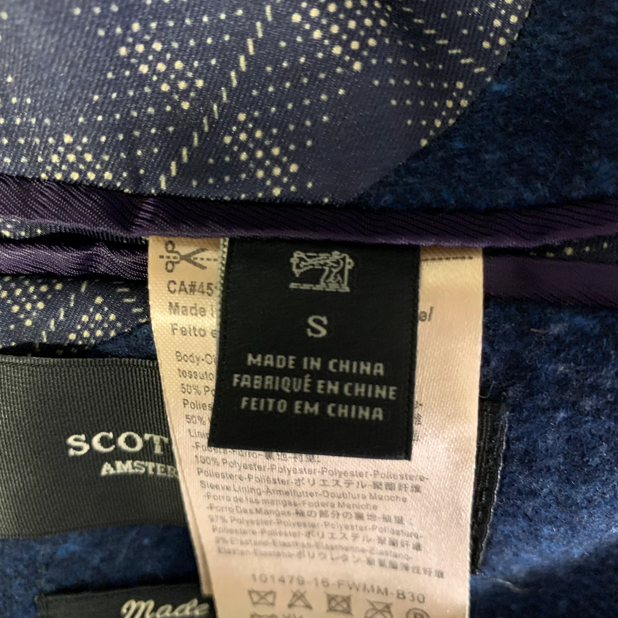 SCOTCH AND SODA Size 38 Navy Speckled Wool Blend Peak Lapel Suit - Image 6