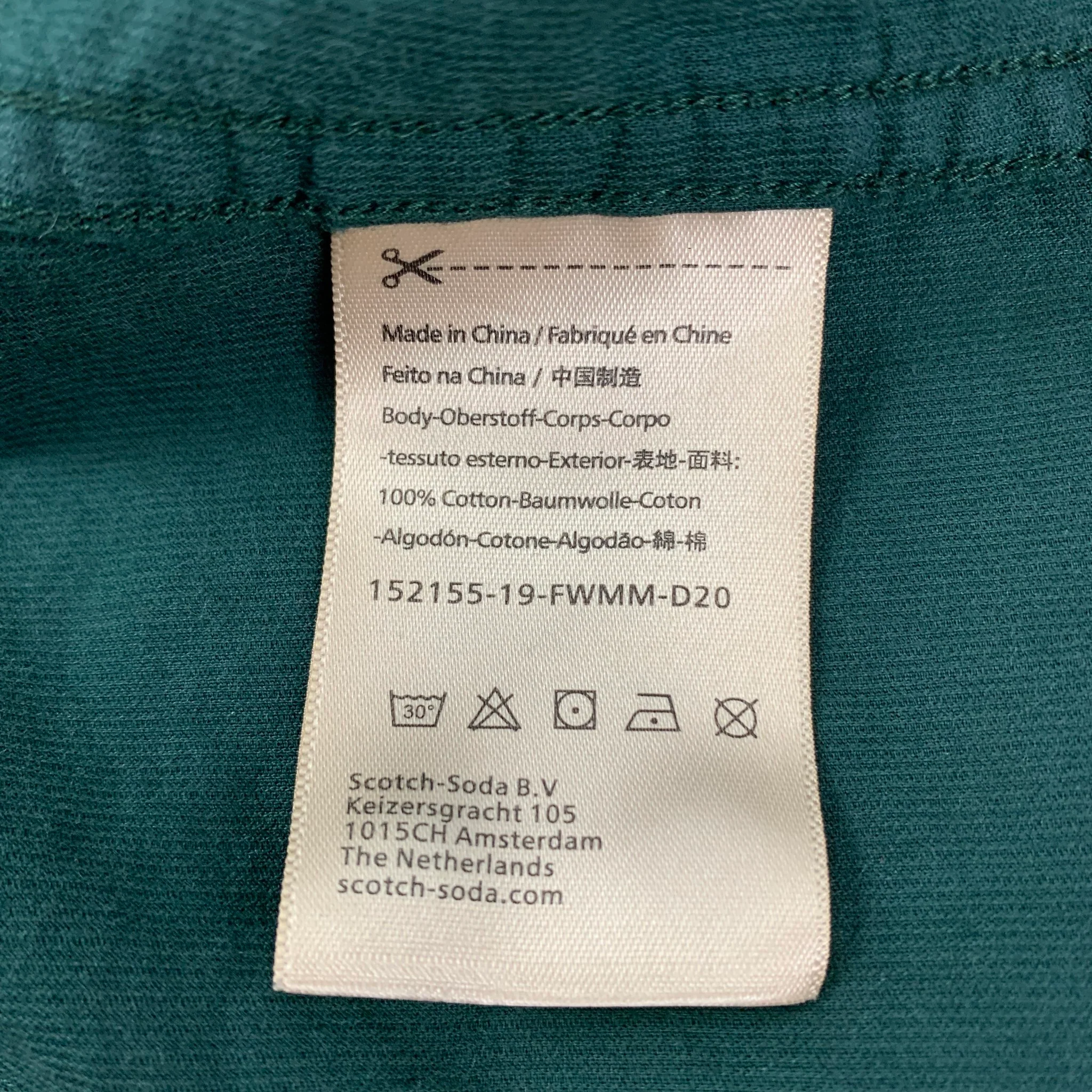 SCOTCH AND SODA Size L Forest Green Cotton Button Down Long Sleeve Shirt - Image 4