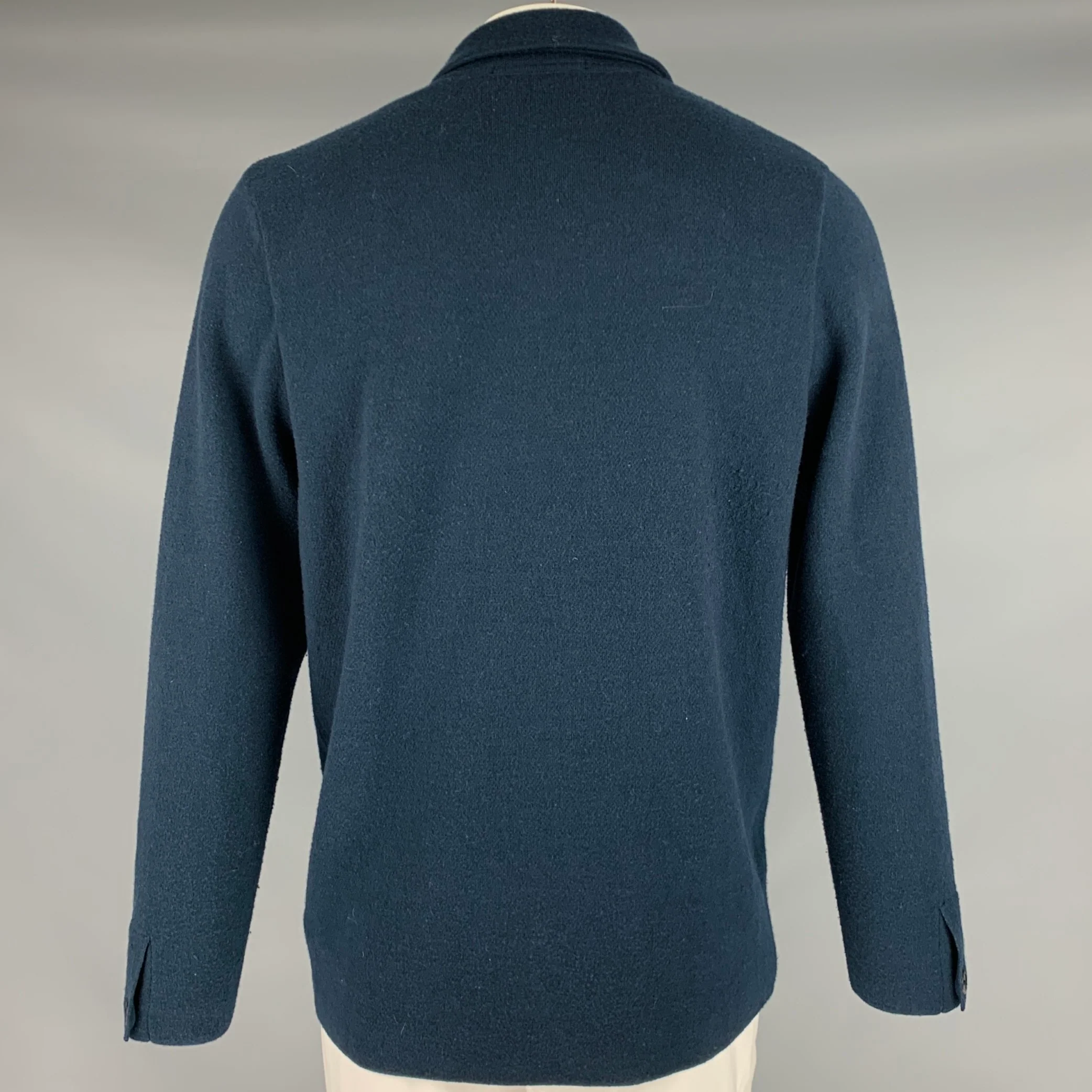 SCOTCH AND SODA Size L Navy Polyester Blend Button Down Pocket Pin Jacket - Image 4