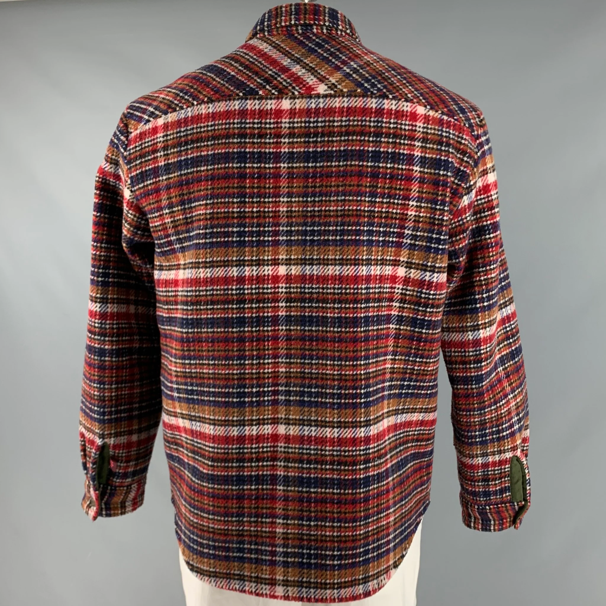 SCOTCH AND SODA Size L Red Blue Plaid Wool Polyester Jacket - Image 5