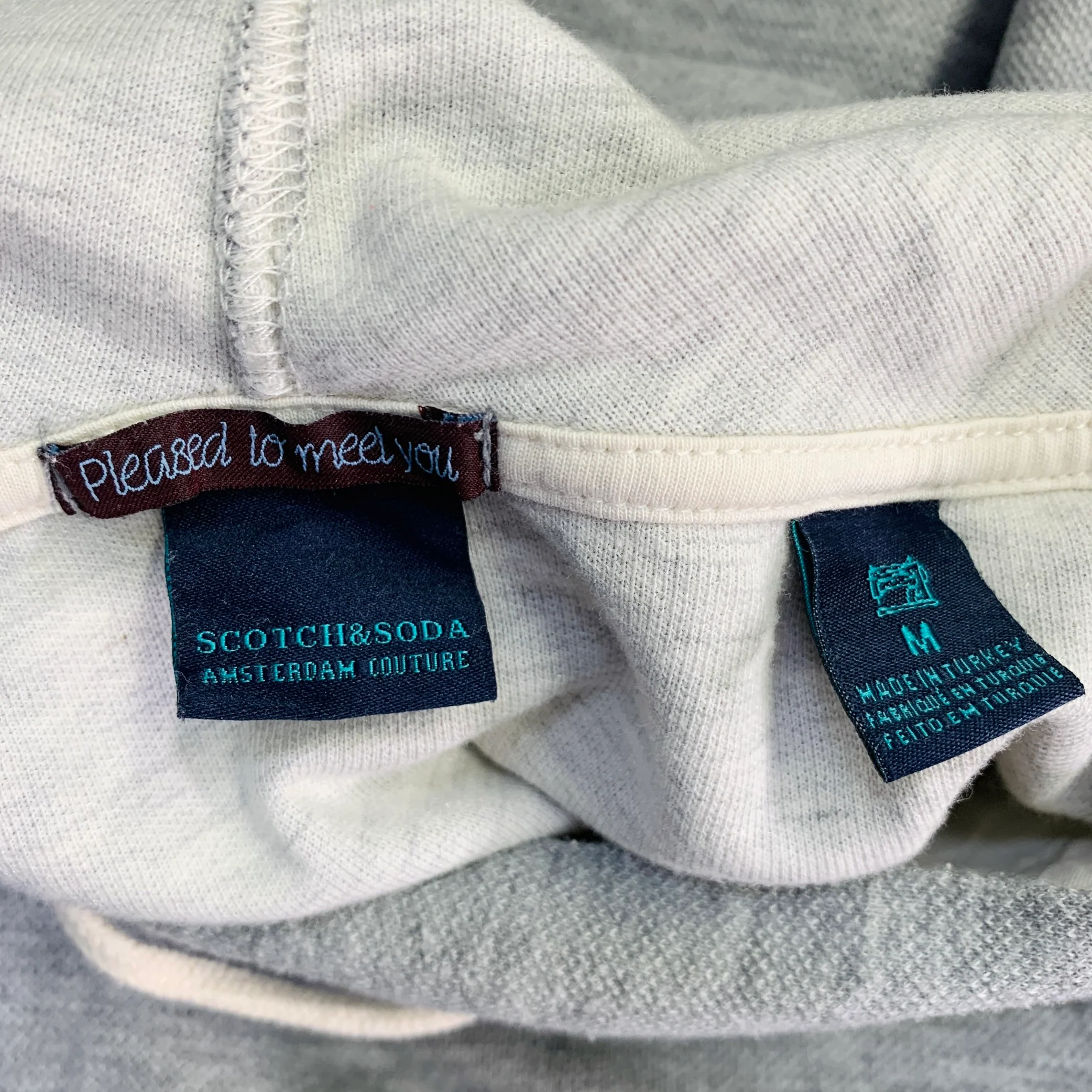 SCOTCH AND SODA Size M Grey Heather Cotton Blend Hooded Sweatshirt - Image 9