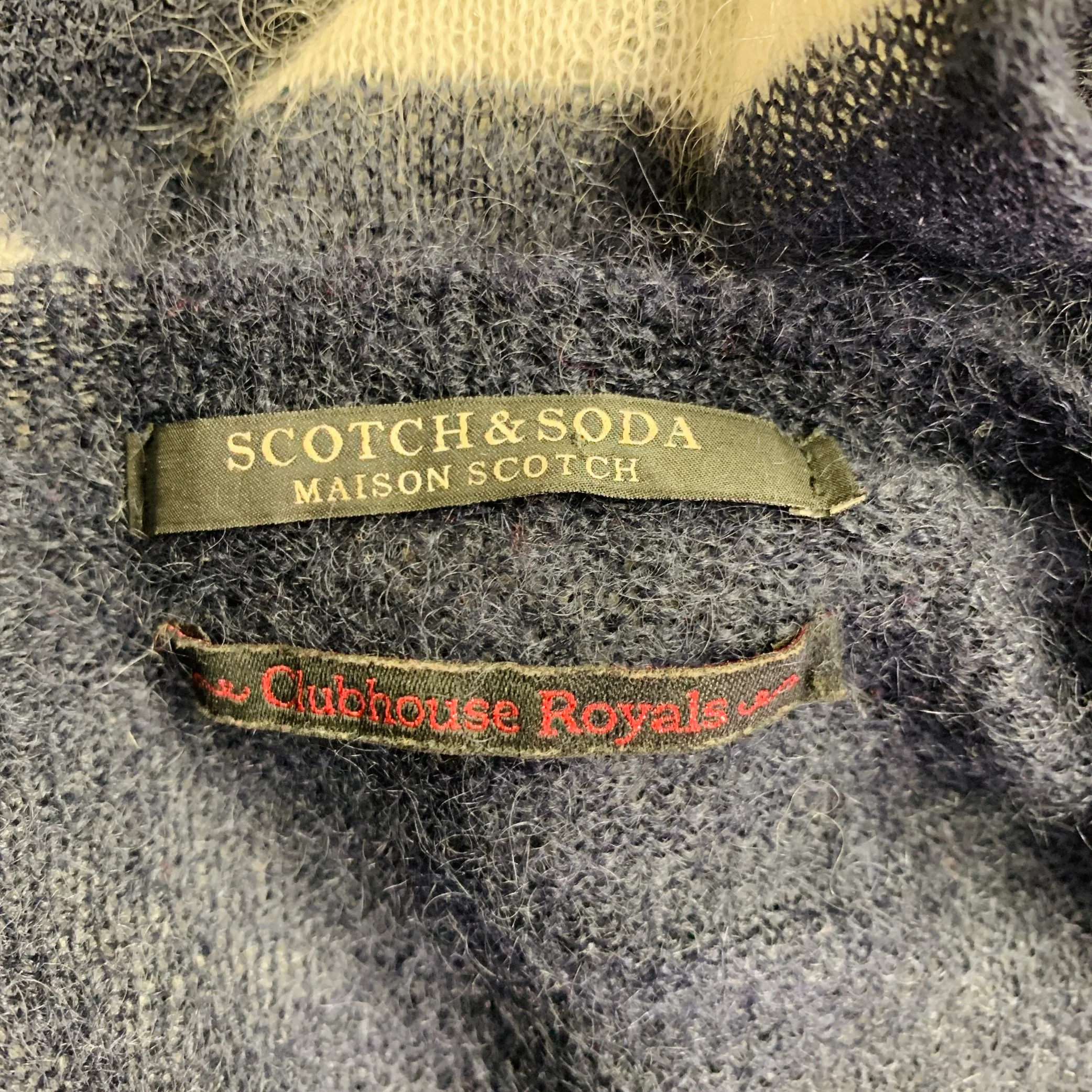 SCOTCH AND SODA Size M Navy Cream Stripe Crew Neck Pullover - Image 5