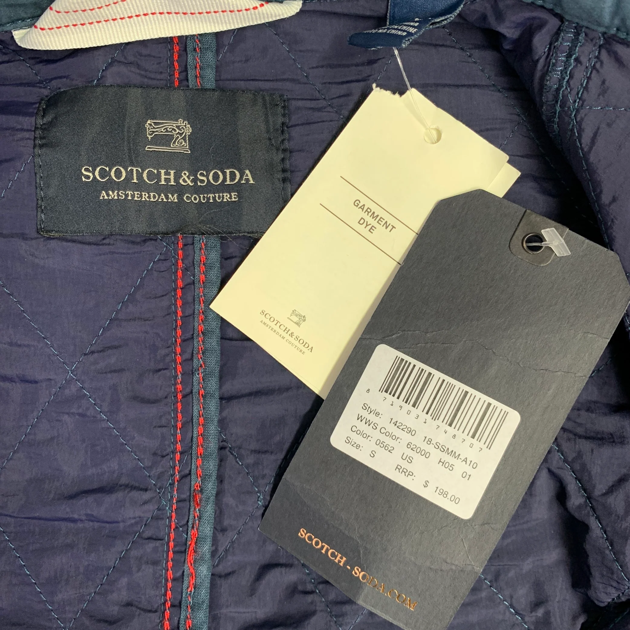SCOTCH AND SODA Size S Blue Quilted Jacket - Image 4