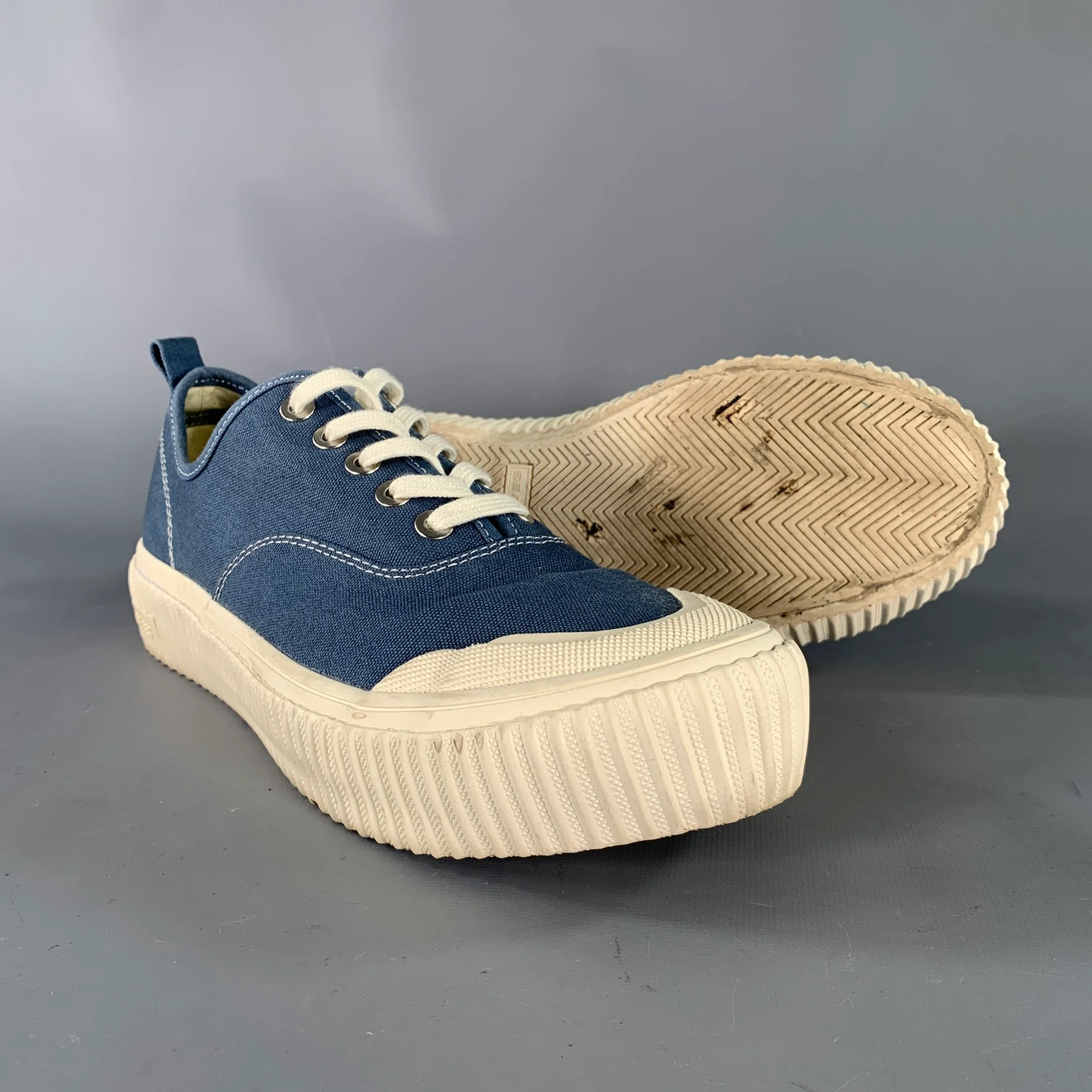 SEAVEES Size 9.5 Blue Canvas Platform Sneakers - Image 5