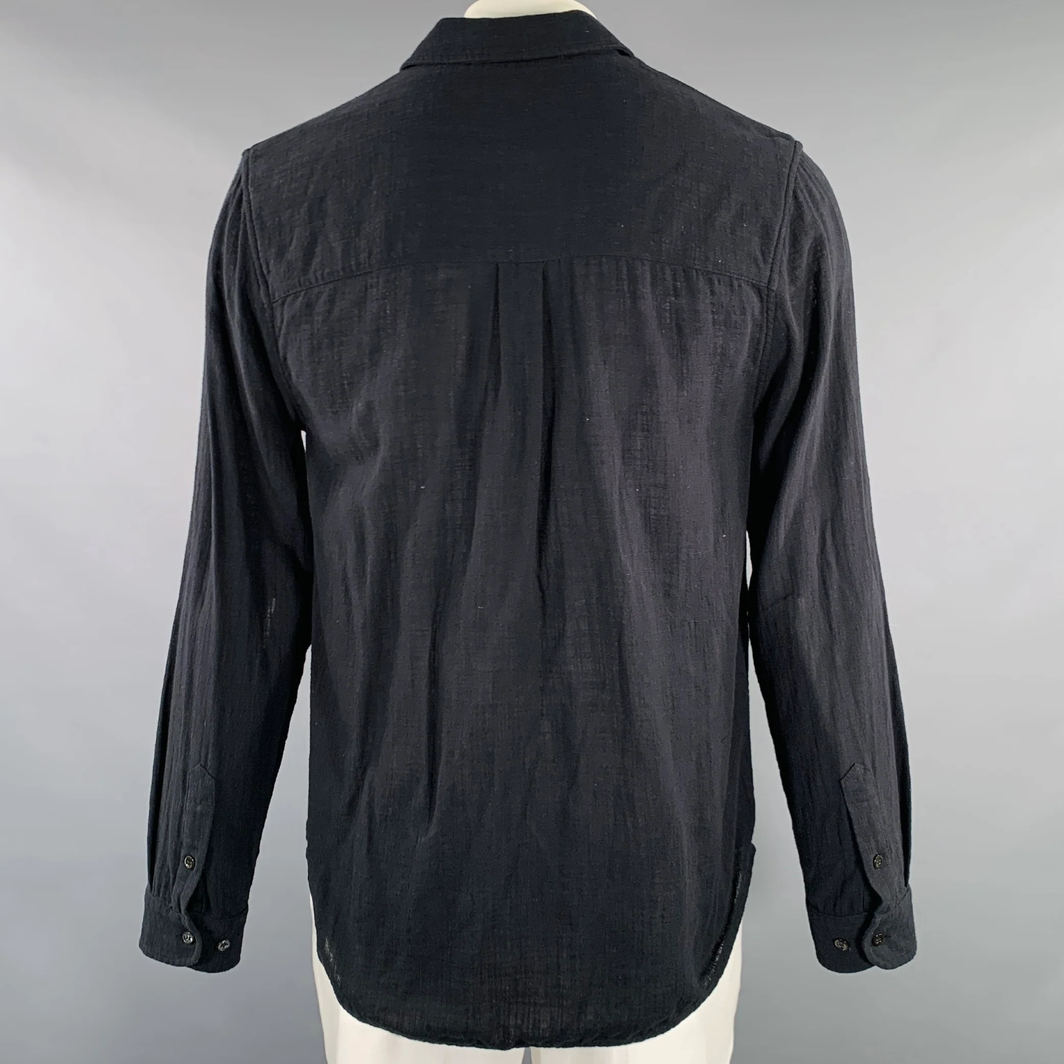 SEFR Size XL Black Cotton Blend Button Up Long Sleeve Shirt - Image 3